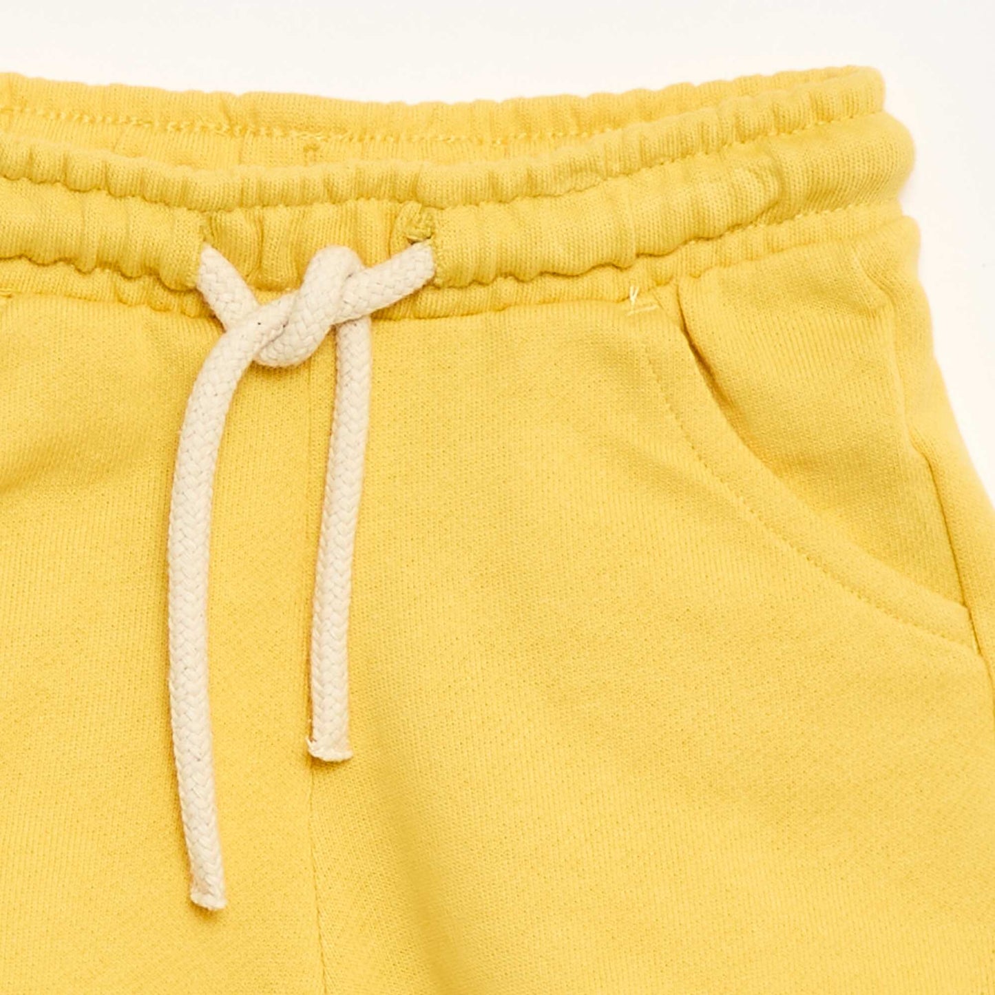 Short en molleton léger uni JAUNE