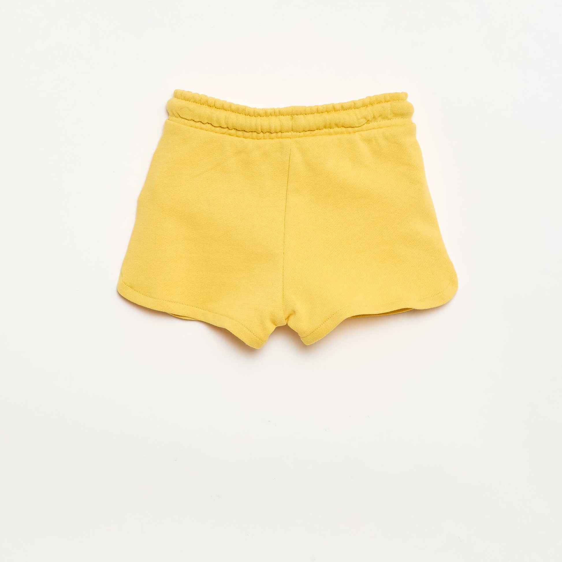 Short en molleton léger uni JAUNE