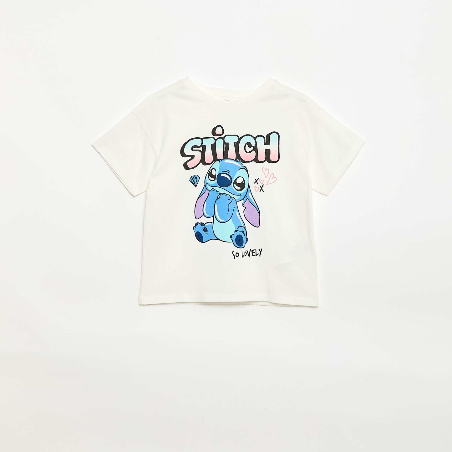 T-shirt uni 'Disney' 'Stitch' en coton BLANC