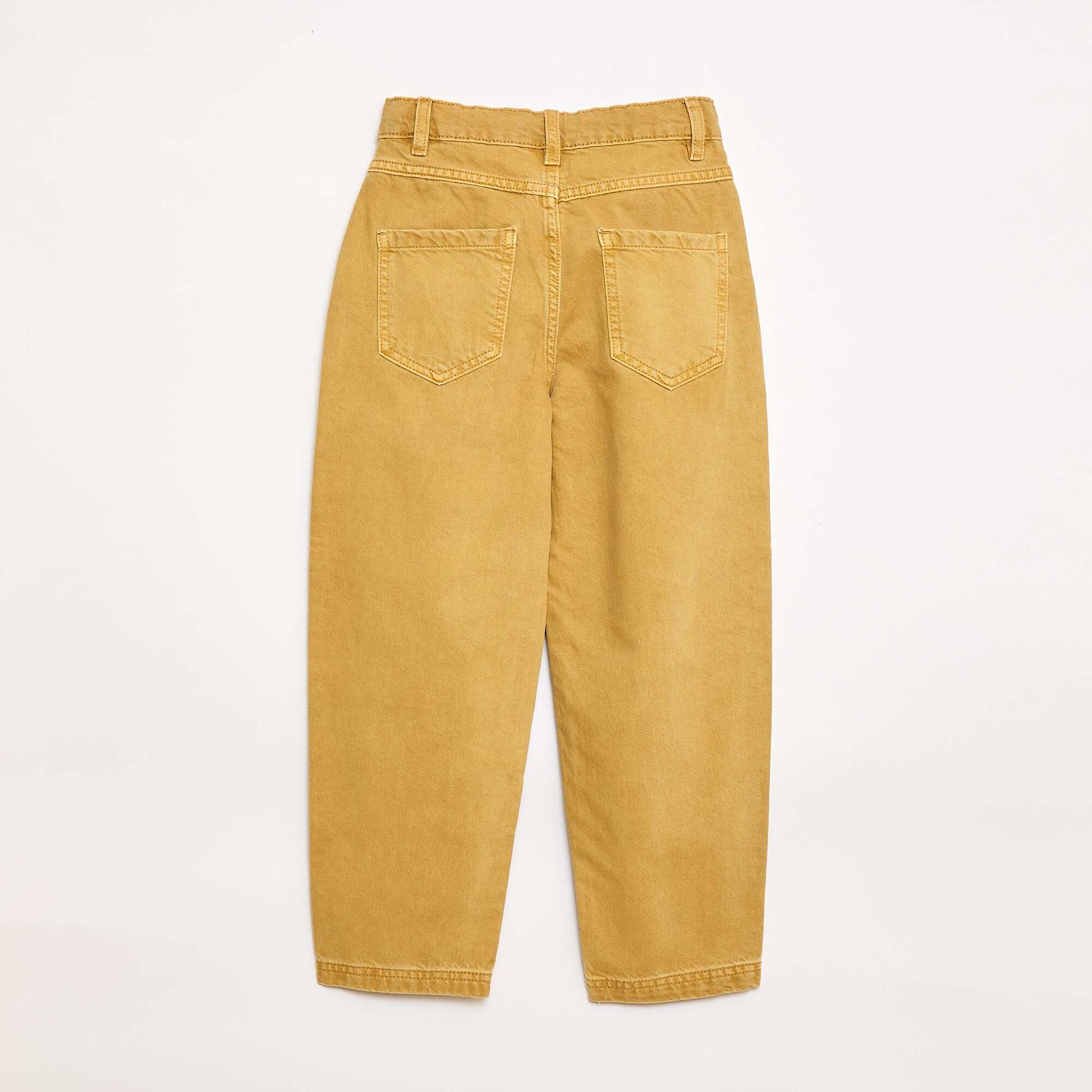 Pantalon denim coupe large balloon JAUNE