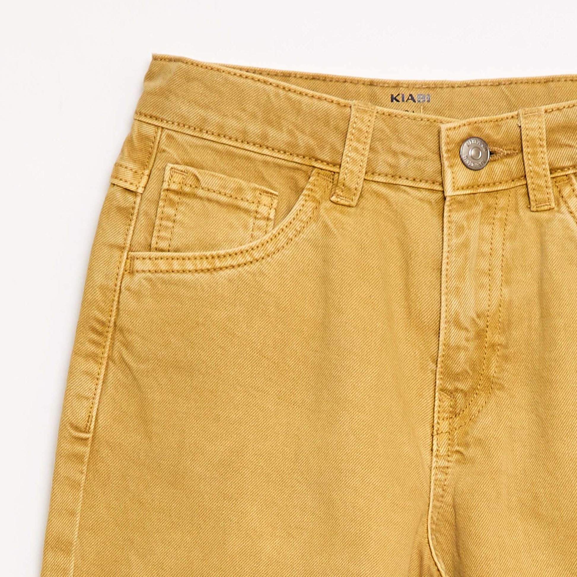 Pantalon denim coupe large balloon JAUNE