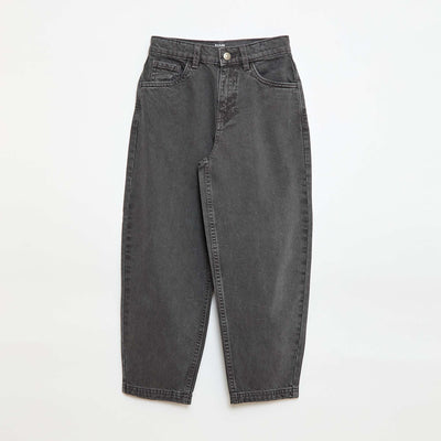 Pantalon denim coupe large balloon GRIS