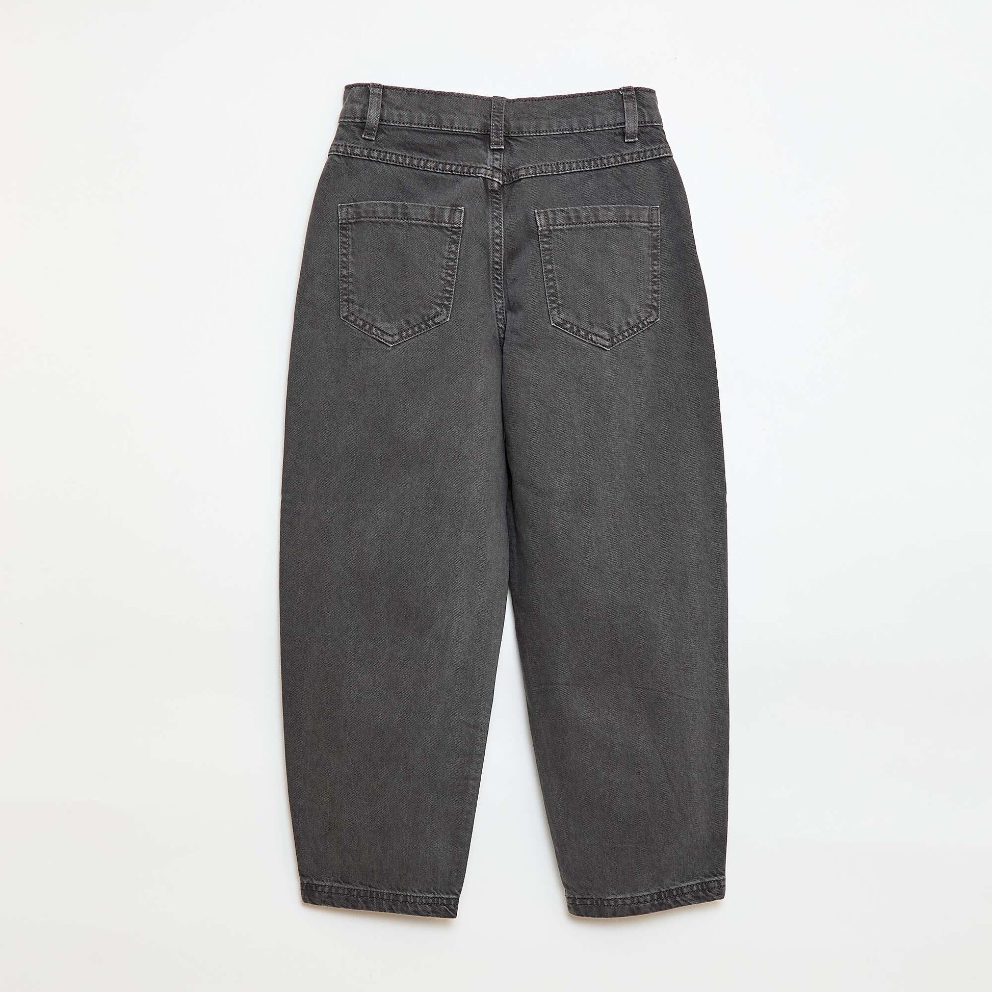 Pantalon denim coupe large balloon GRIS