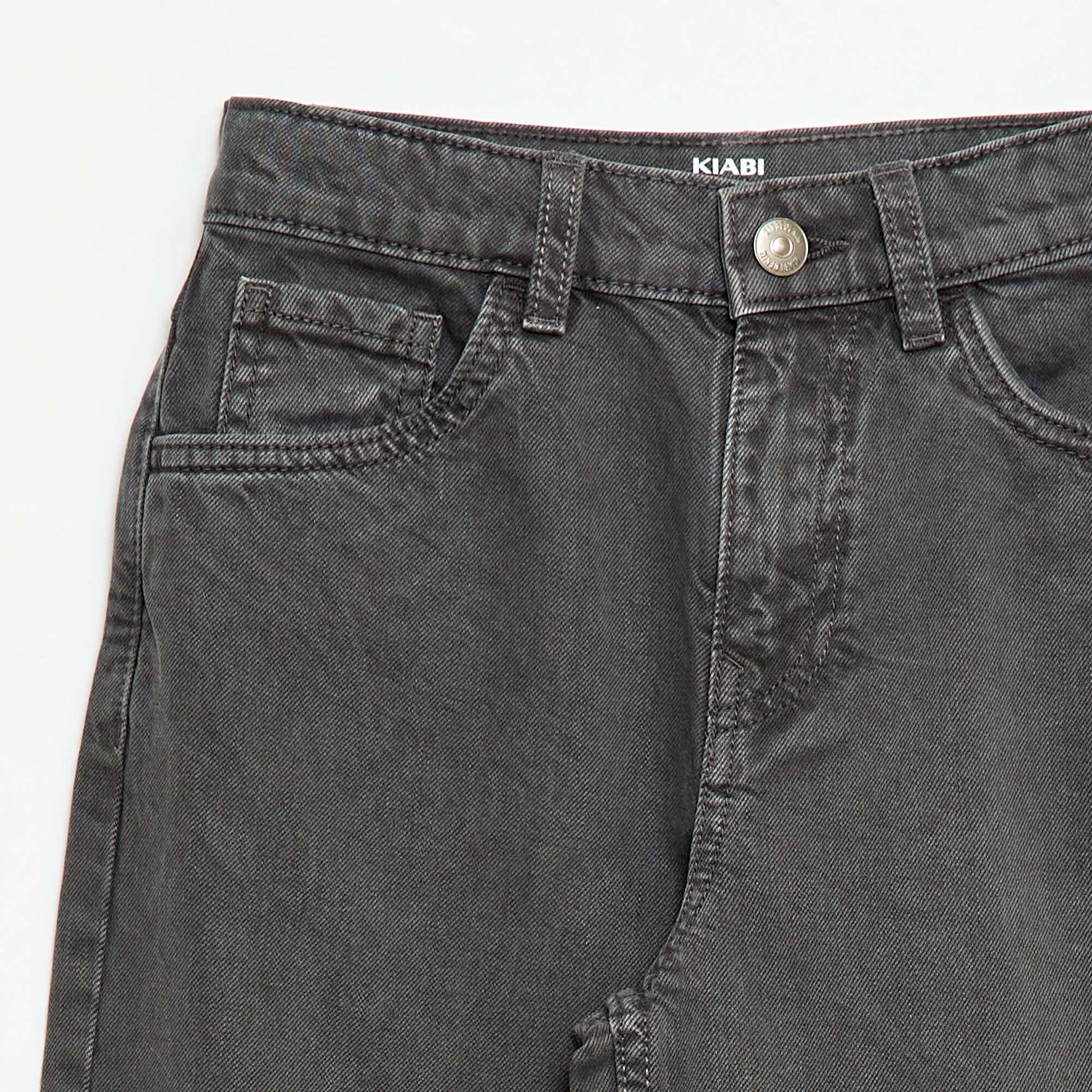 Pantalon denim coupe large balloon GRIS