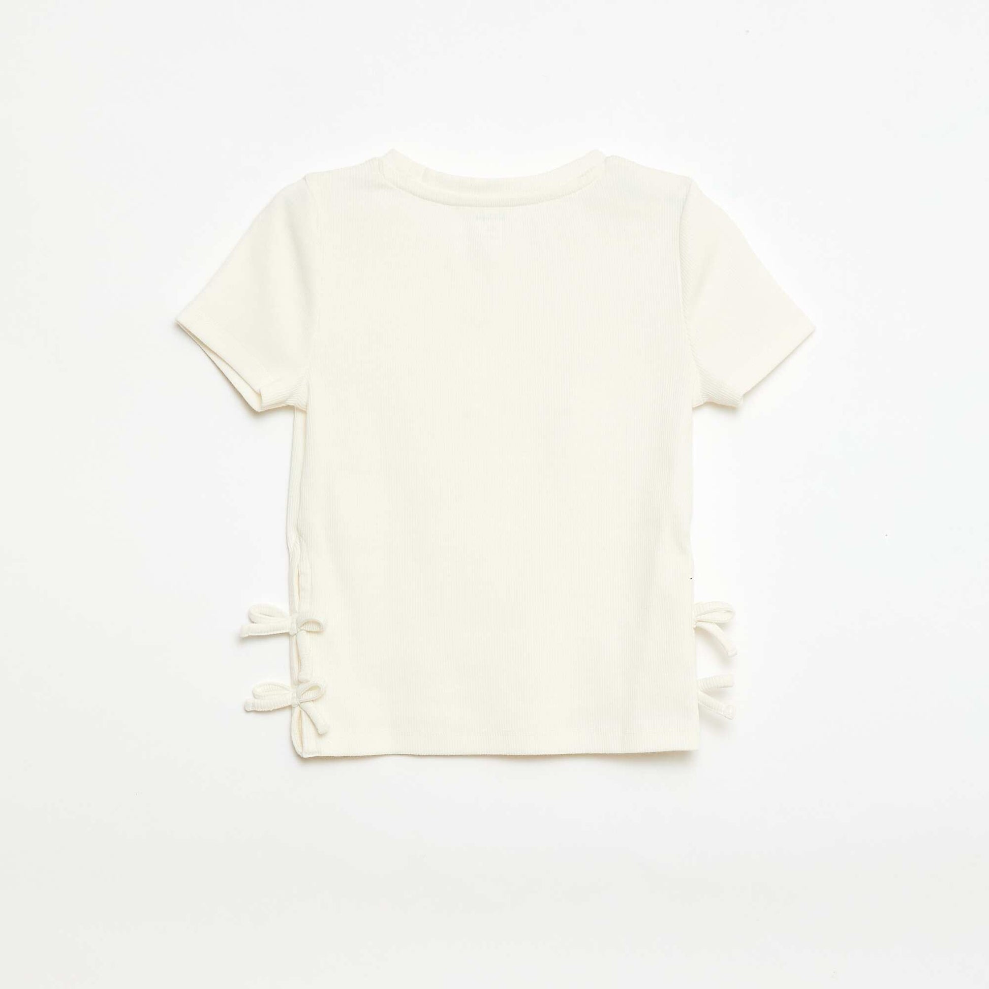 T-shirt avec nœuds fantaisie BLANC