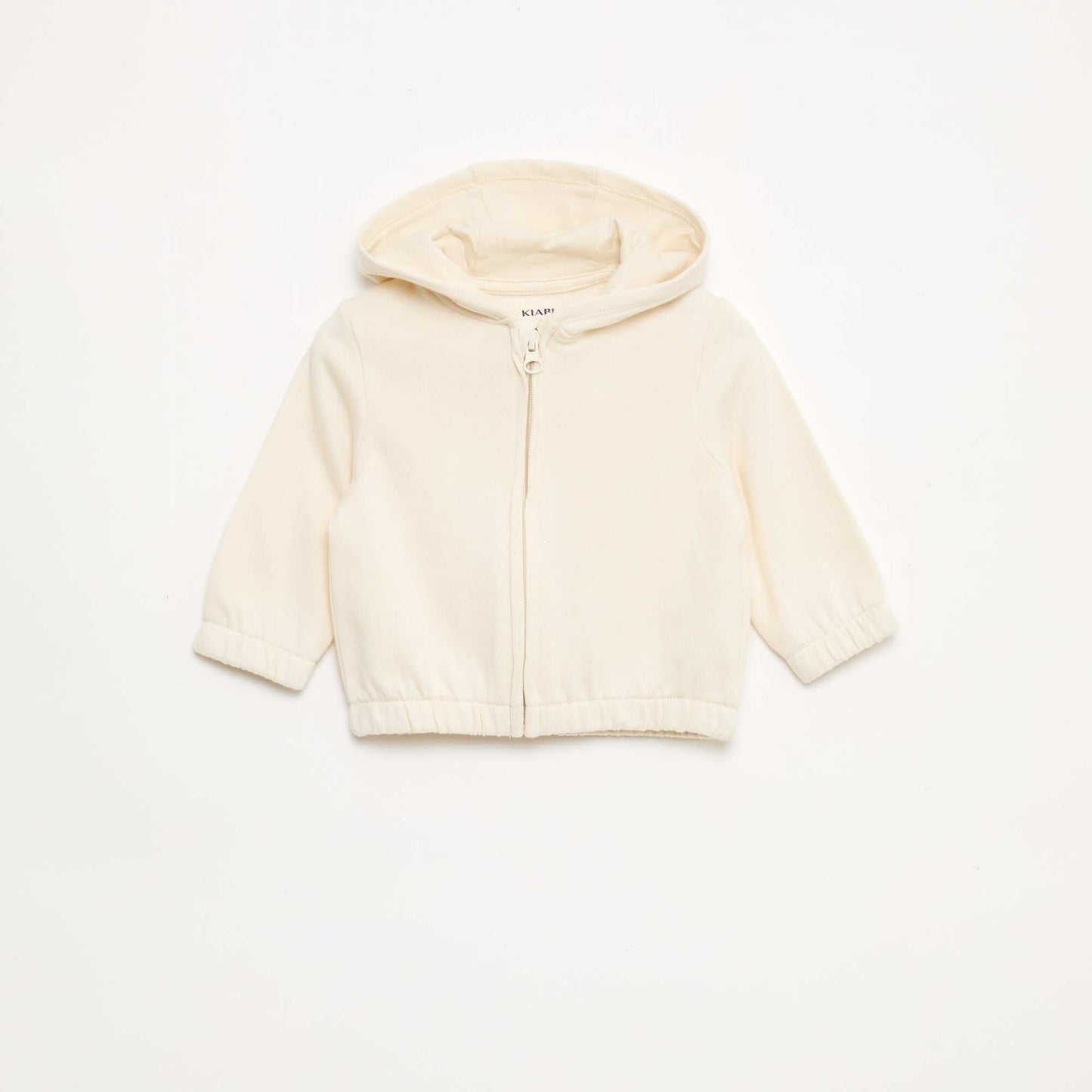 Sweat zippé en french terry BLANC