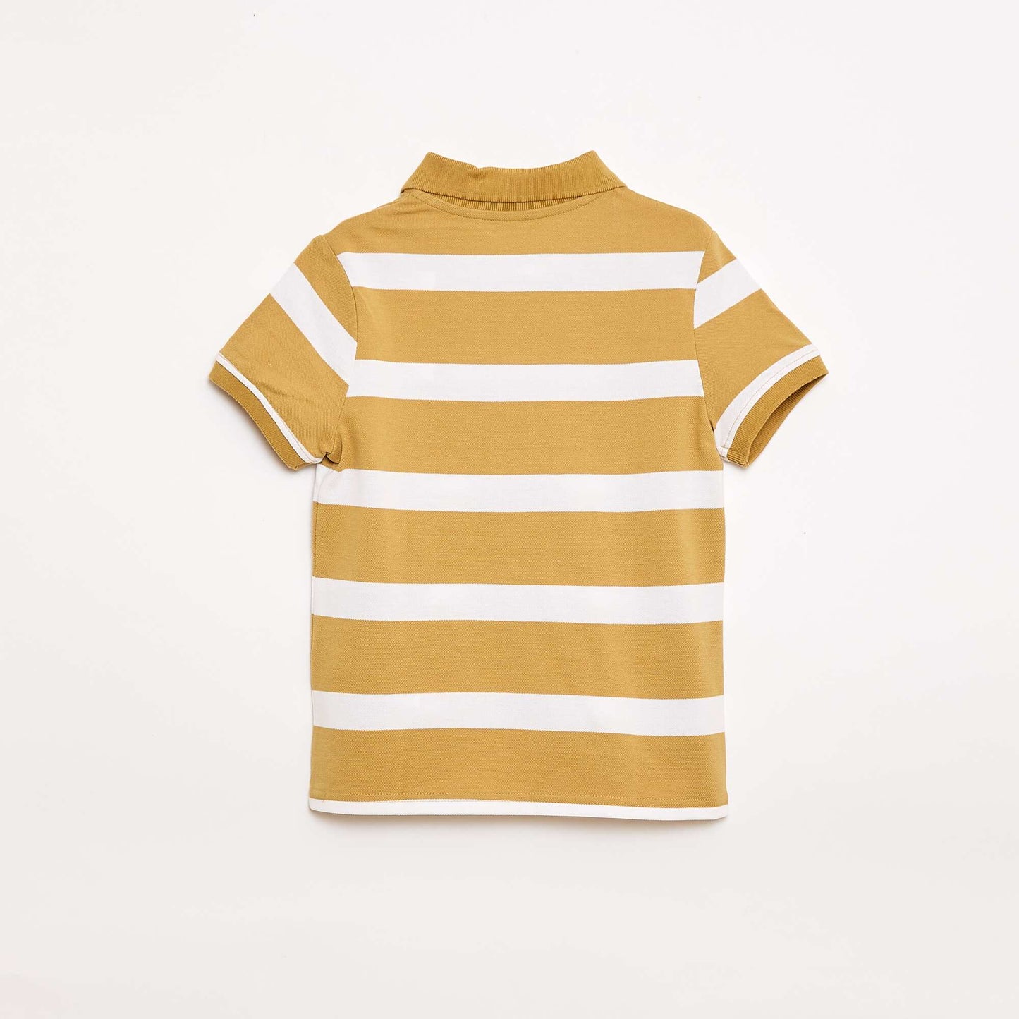 Polo à manches courtes en piqué de coton BEIGE