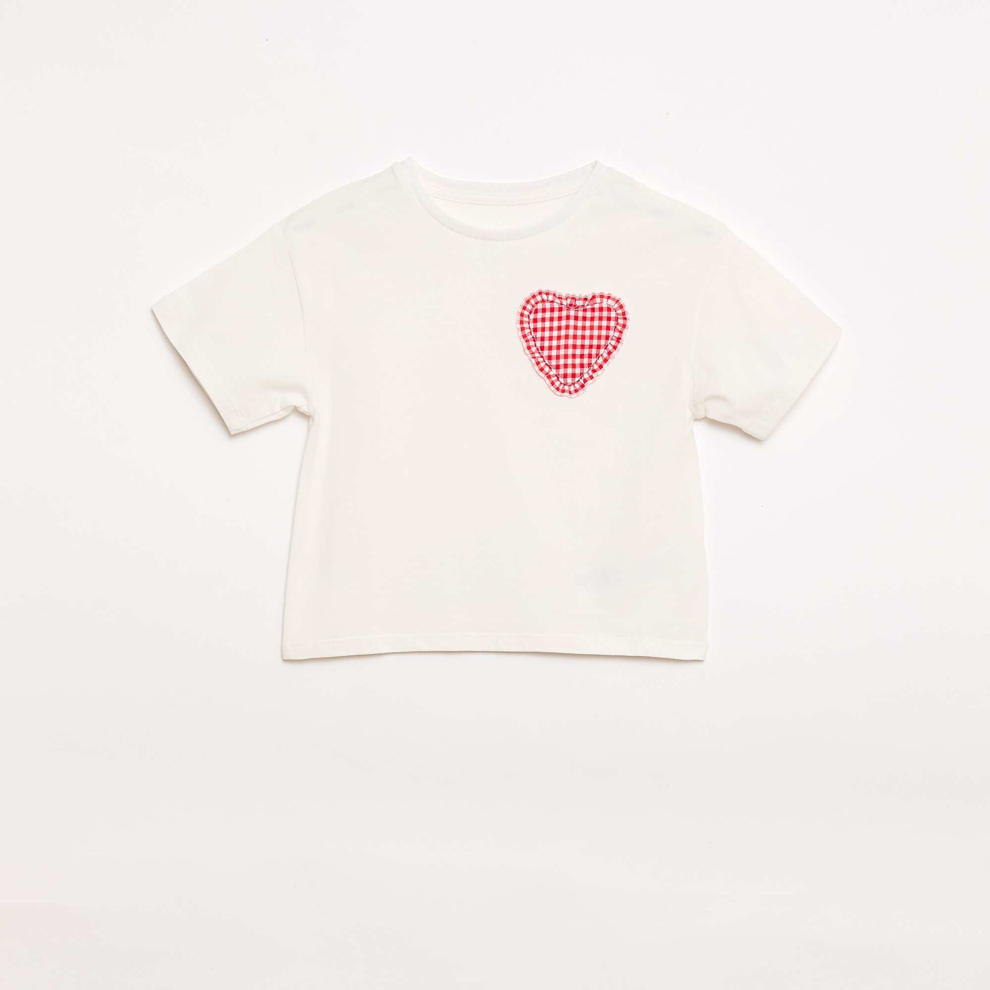 T-shirt avec patch vichy BLANC