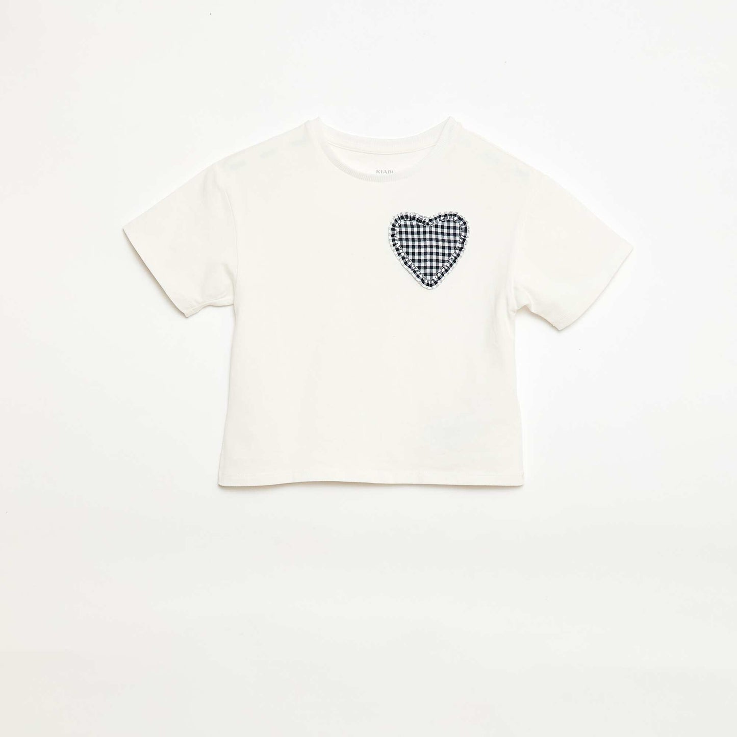 T-shirt avec patch vichy BLANC