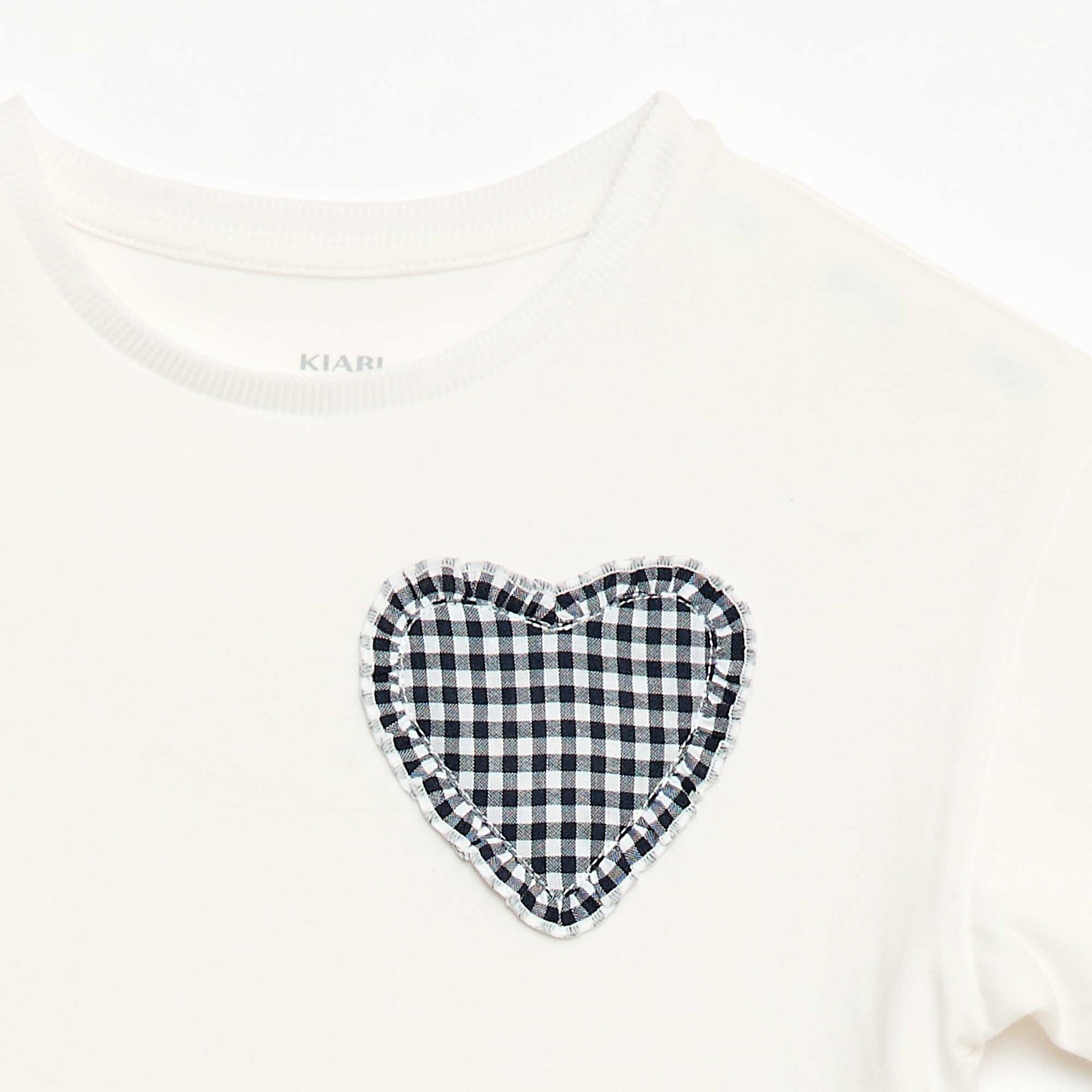 T-shirt avec patch vichy BLANC