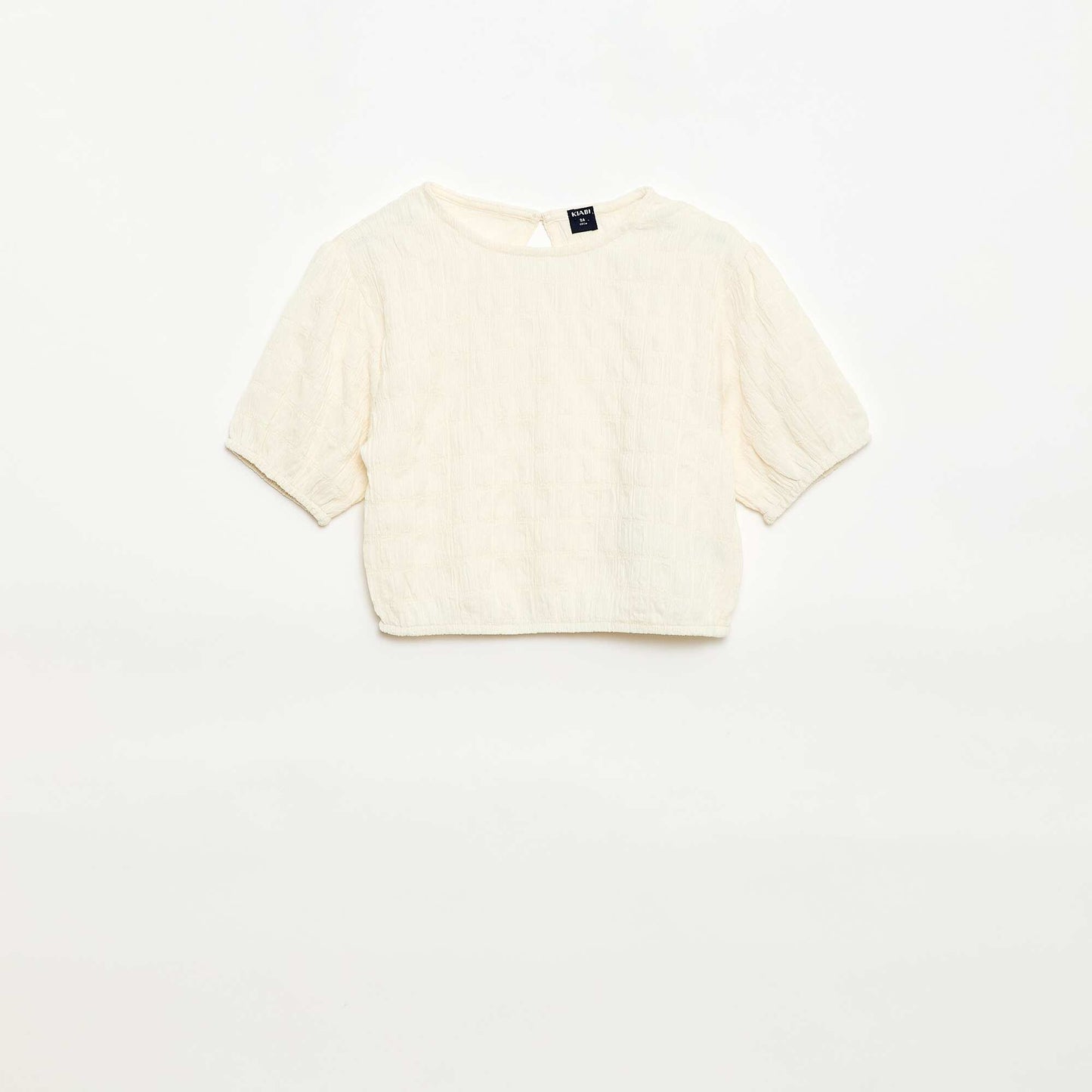 T-shirt large en maille fantaisie BEIGE