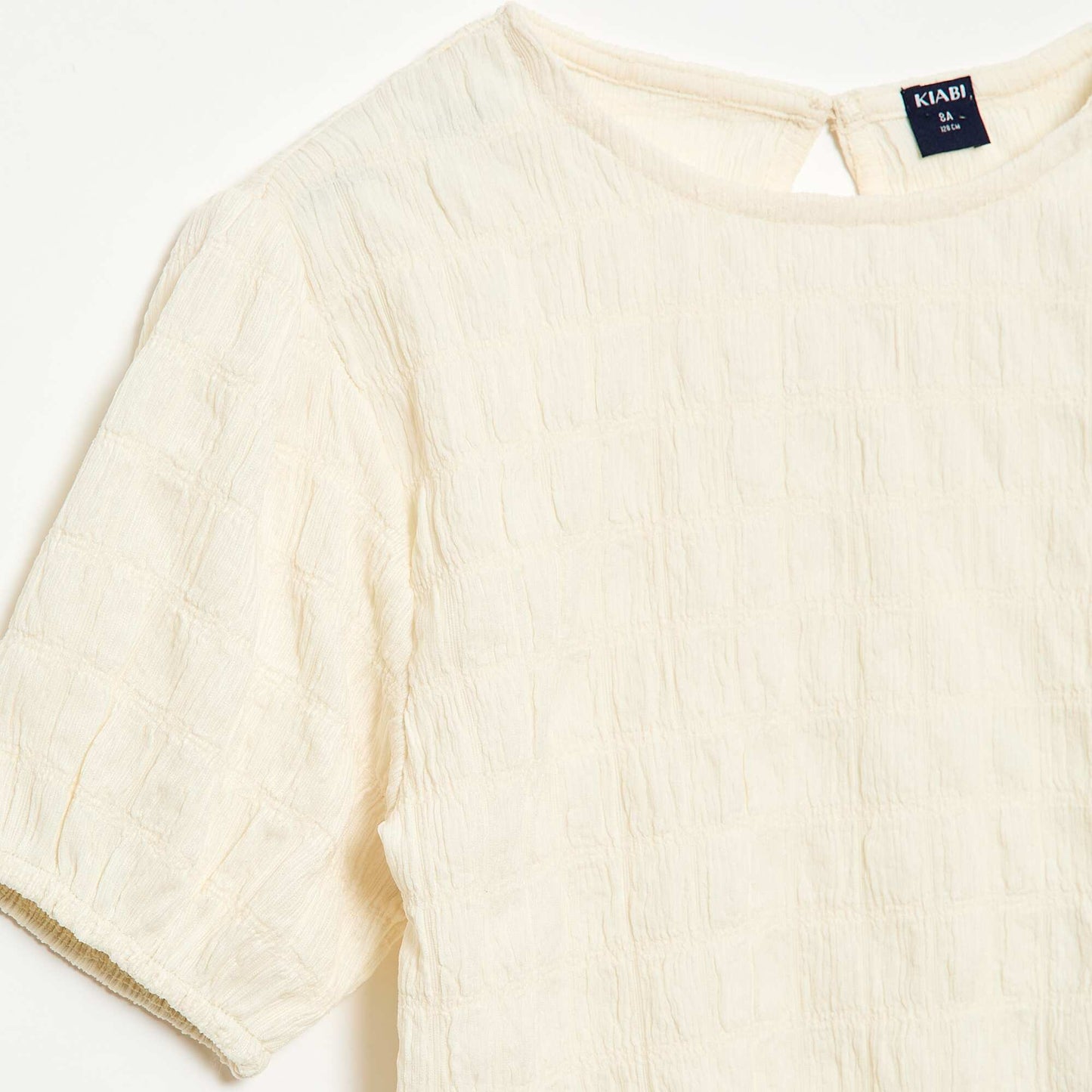 T-shirt large en maille fantaisie BEIGE