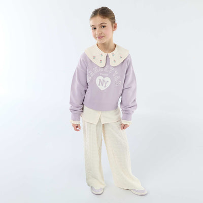 Pantalon large en maille stretch BEIGE