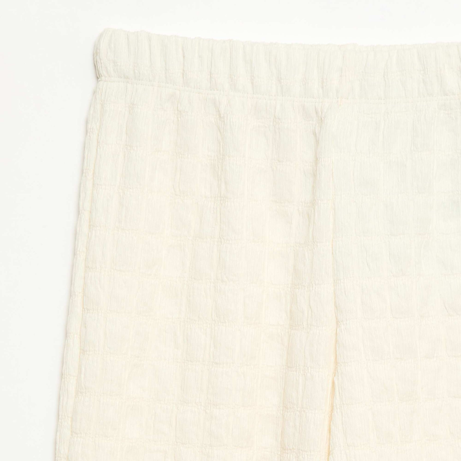 Pantalon large en maille stretch BEIGE