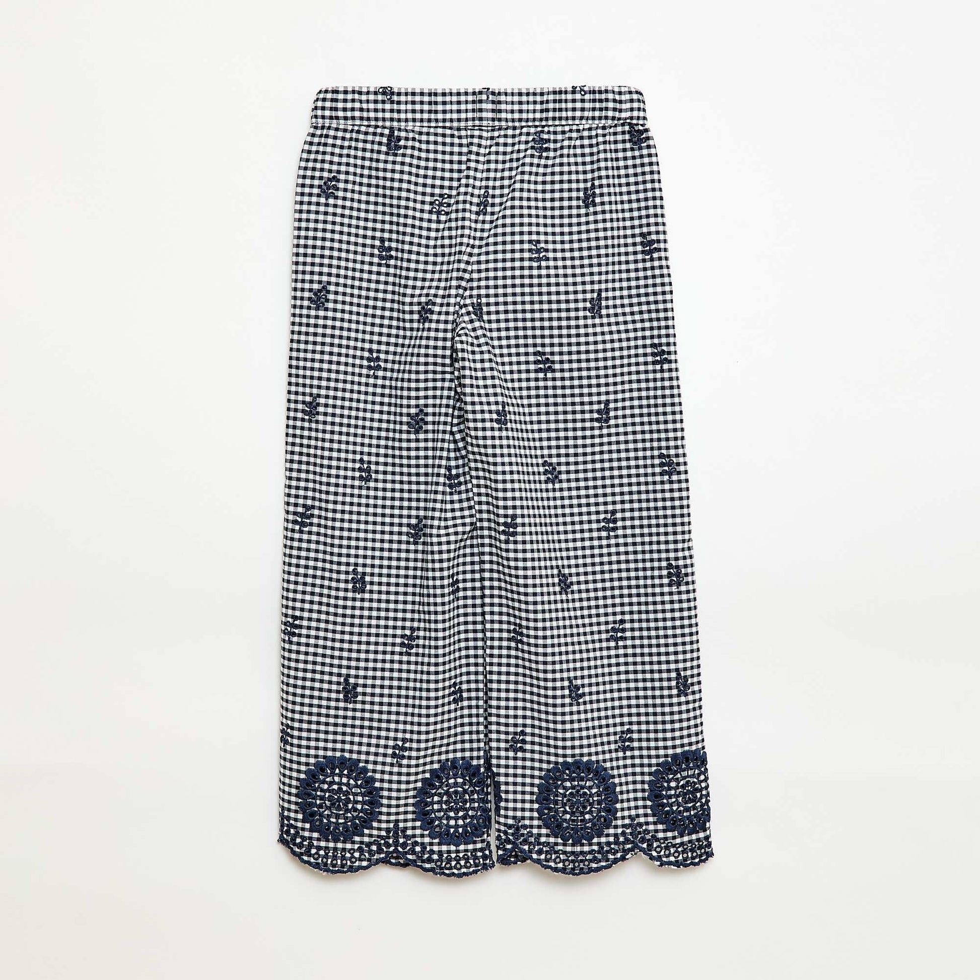 Pantalon vichy en coton BLEU MARINE