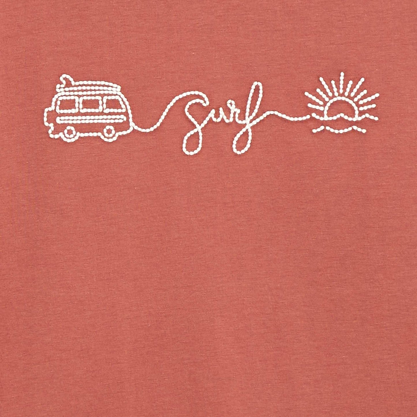T-shirt à manches courtes brodé ROUGE