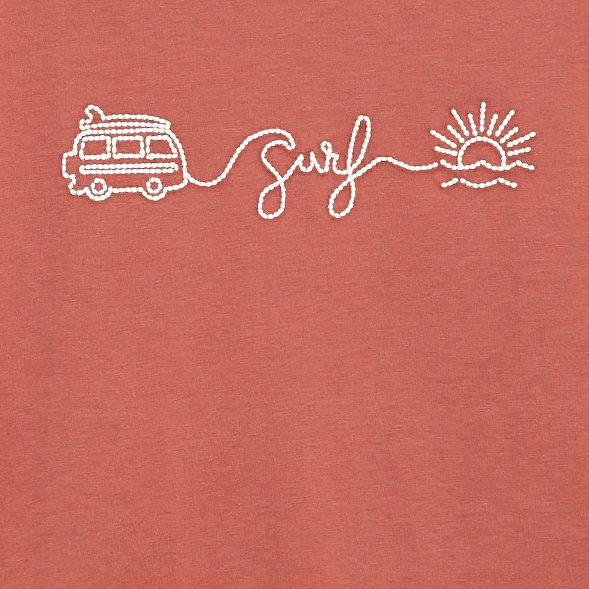 T-shirt à manches courtes brodé ROUGE