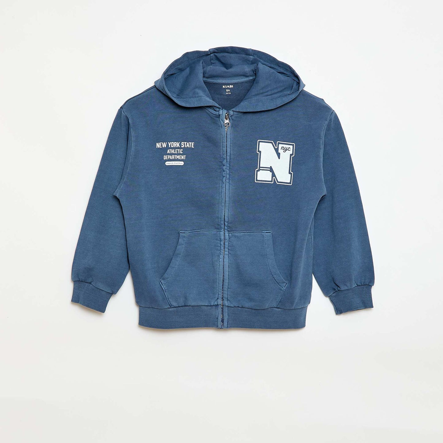 Gilet loose à capuche dos animé en coton BLEU