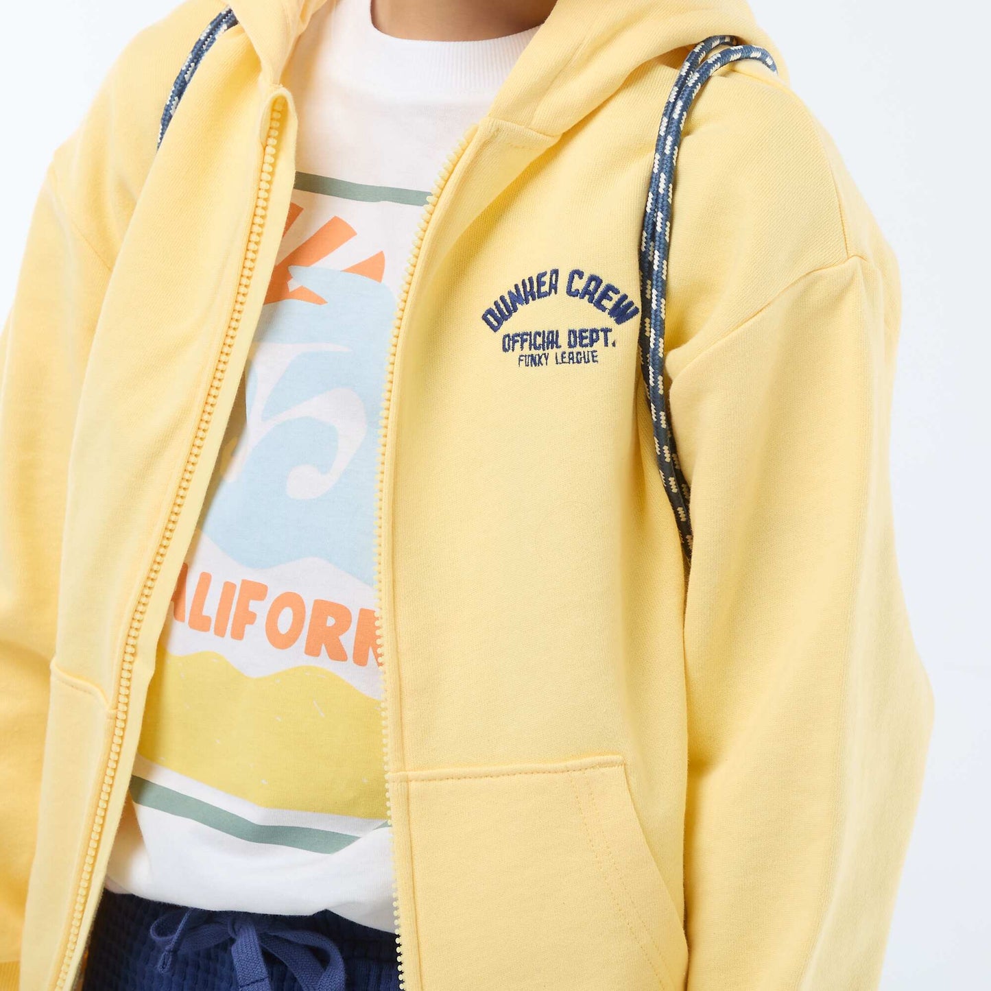 Sweat à capuche loose brodé JAUNE