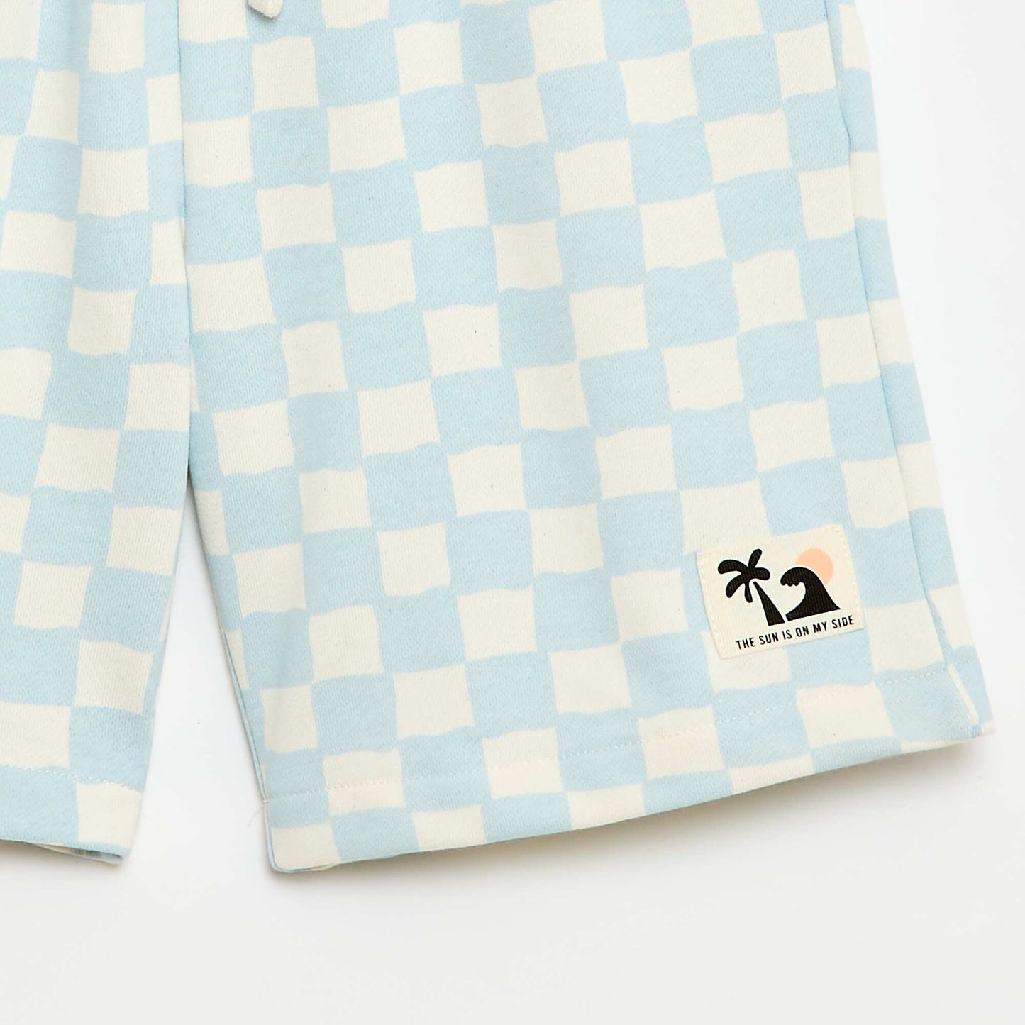 Ensemble t-shirt + short style damier - 2 pièces BLEU
