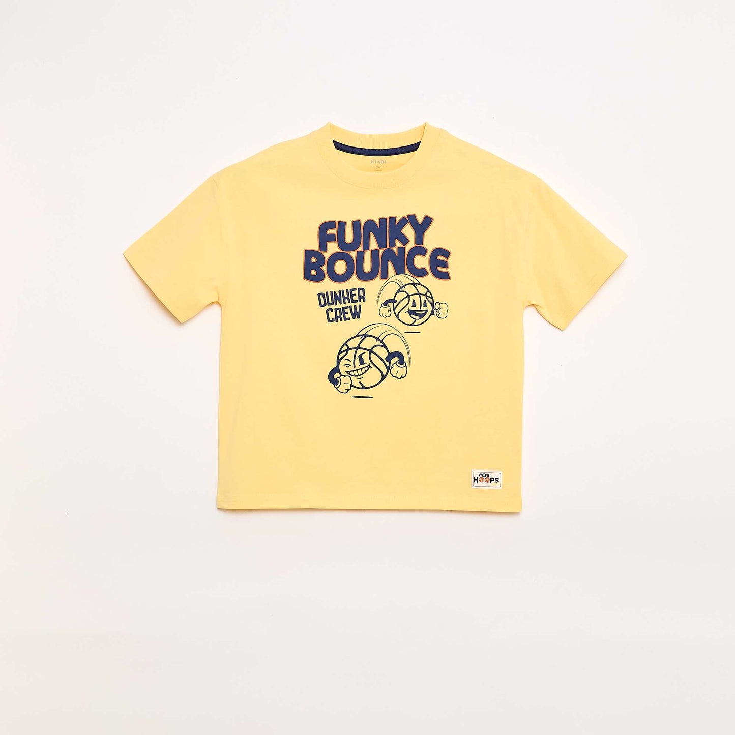 T-shirt manches courtes imprimé devant JAUNE