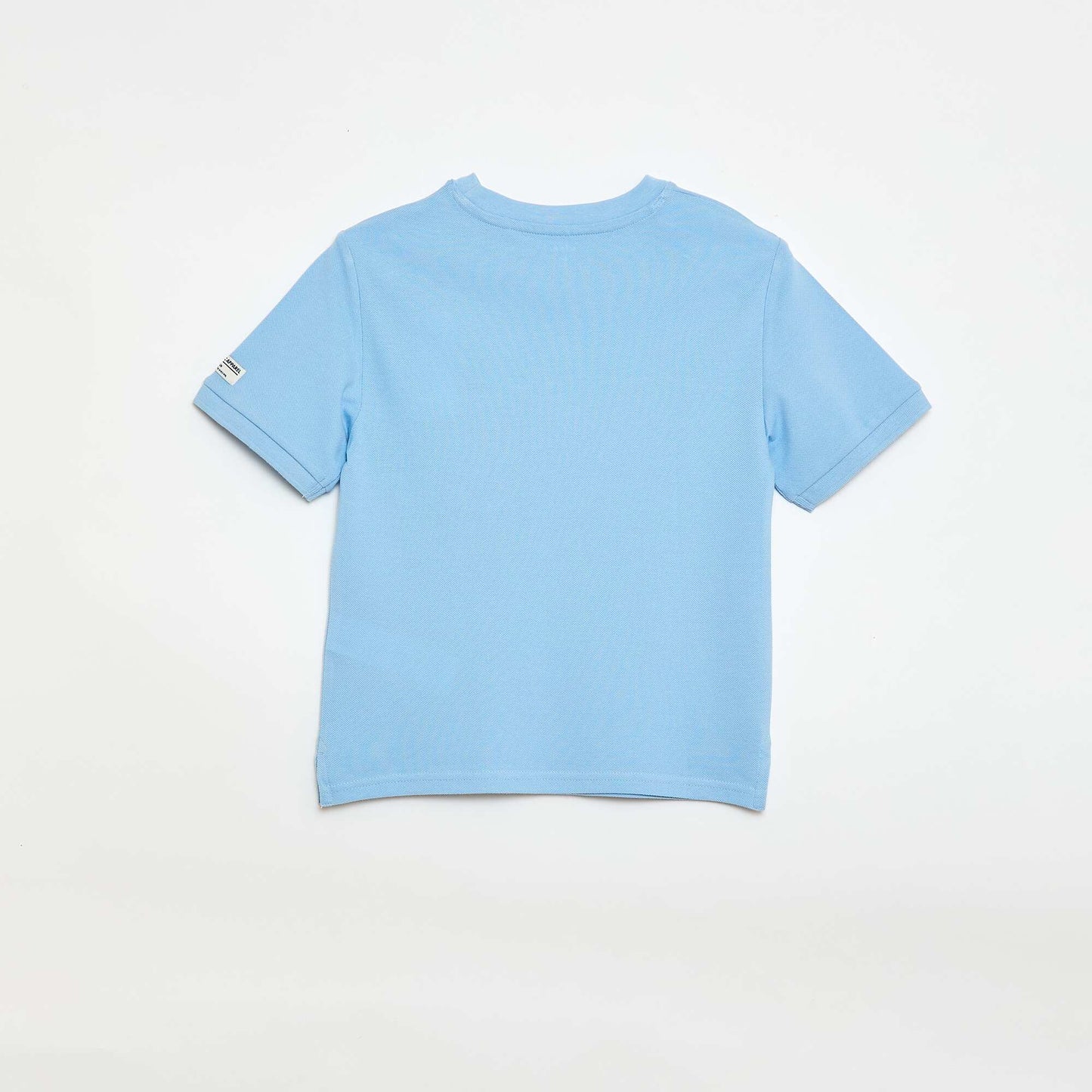 T-shirt en coton piqué à manches courtes BLANC
