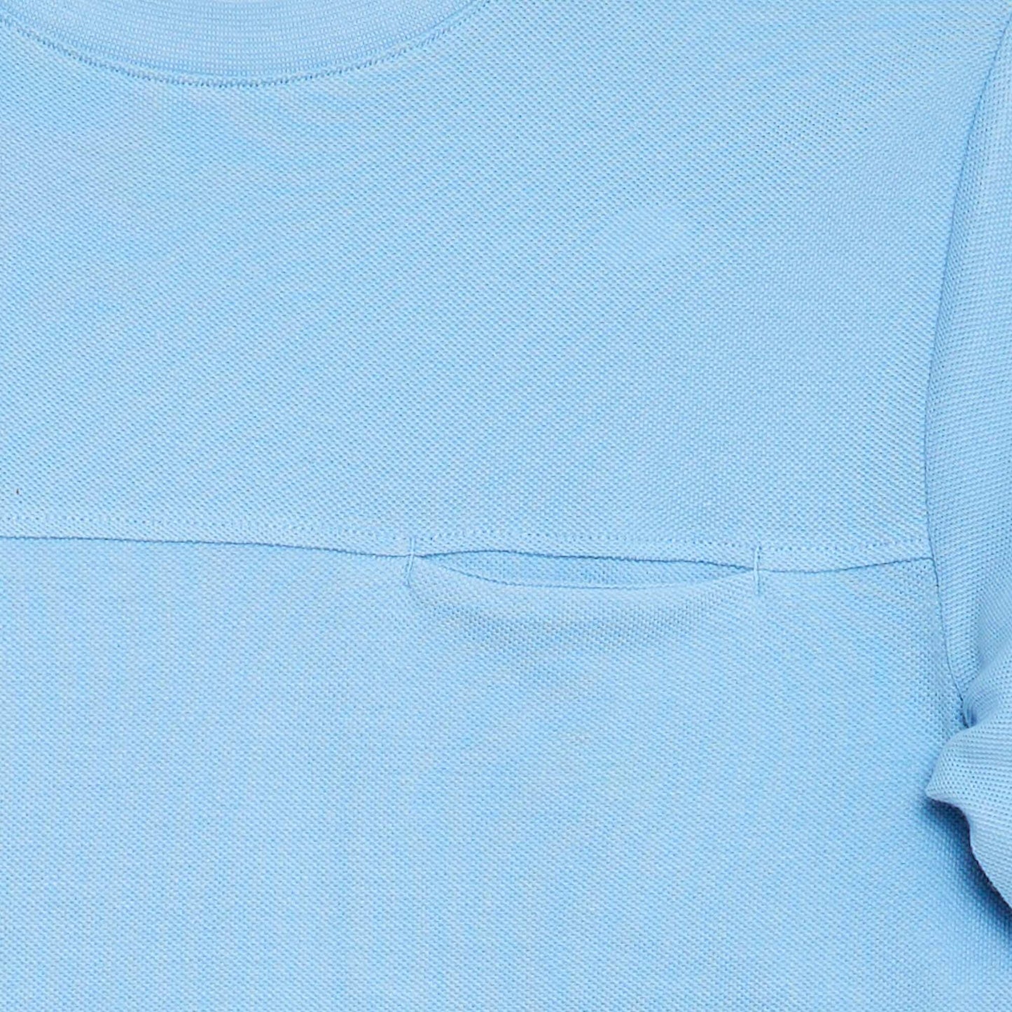 T-shirt en coton piqué à manches courtes BLANC