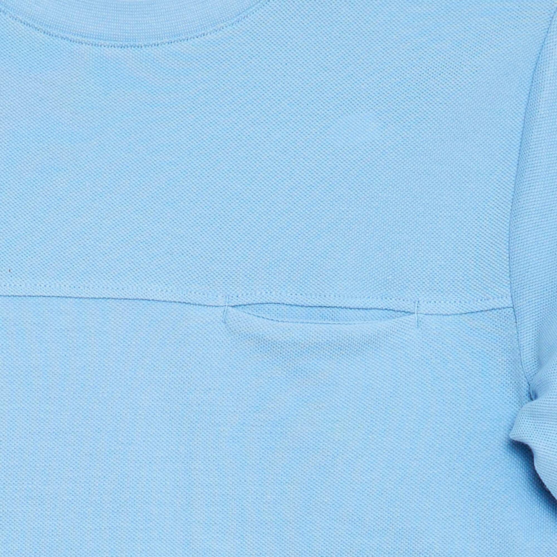 T-shirt en coton piqué à manches courtes BLANC