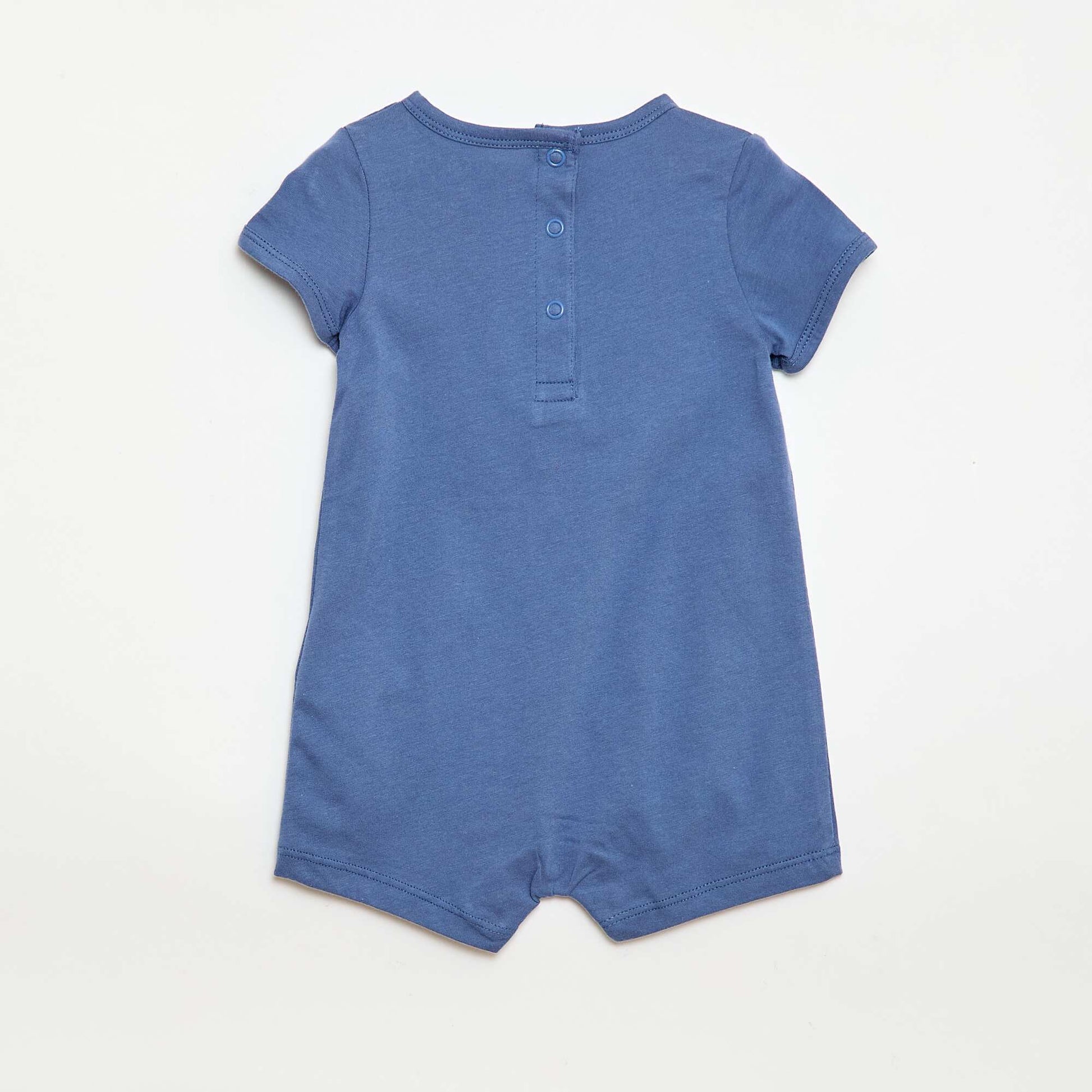 Lot de 2 barboteuses courtes en jersey BLEU