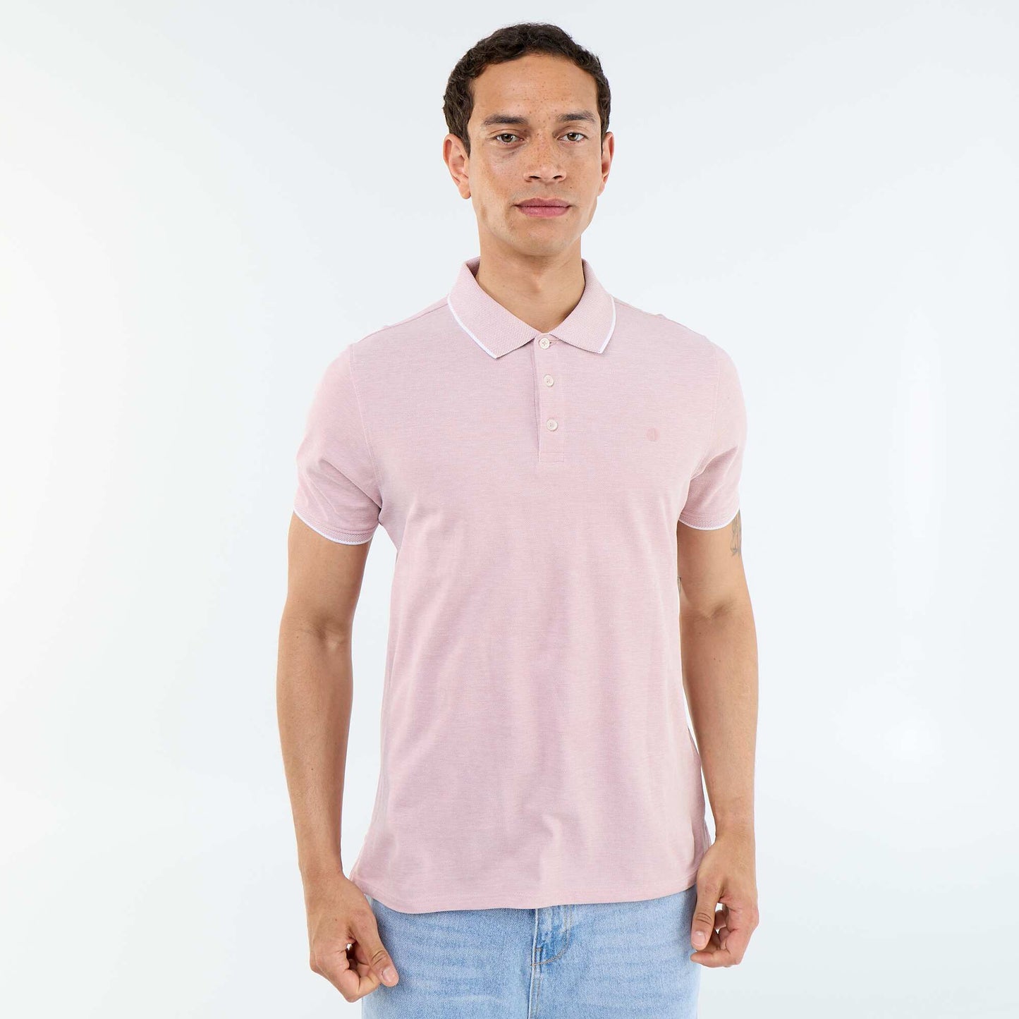 Polo avec broderie sur poitrine ROSE