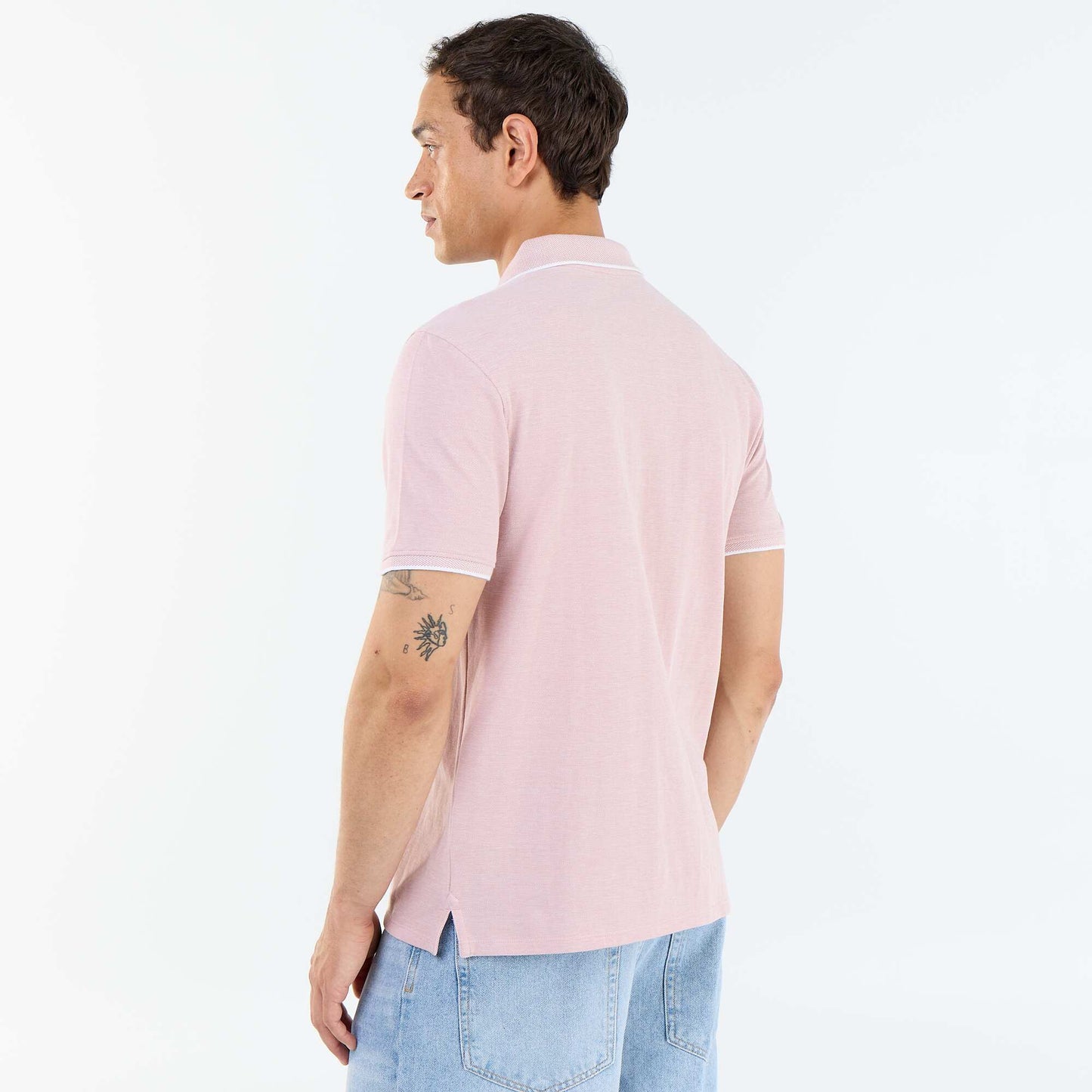Polo avec broderie sur poitrine ROSE