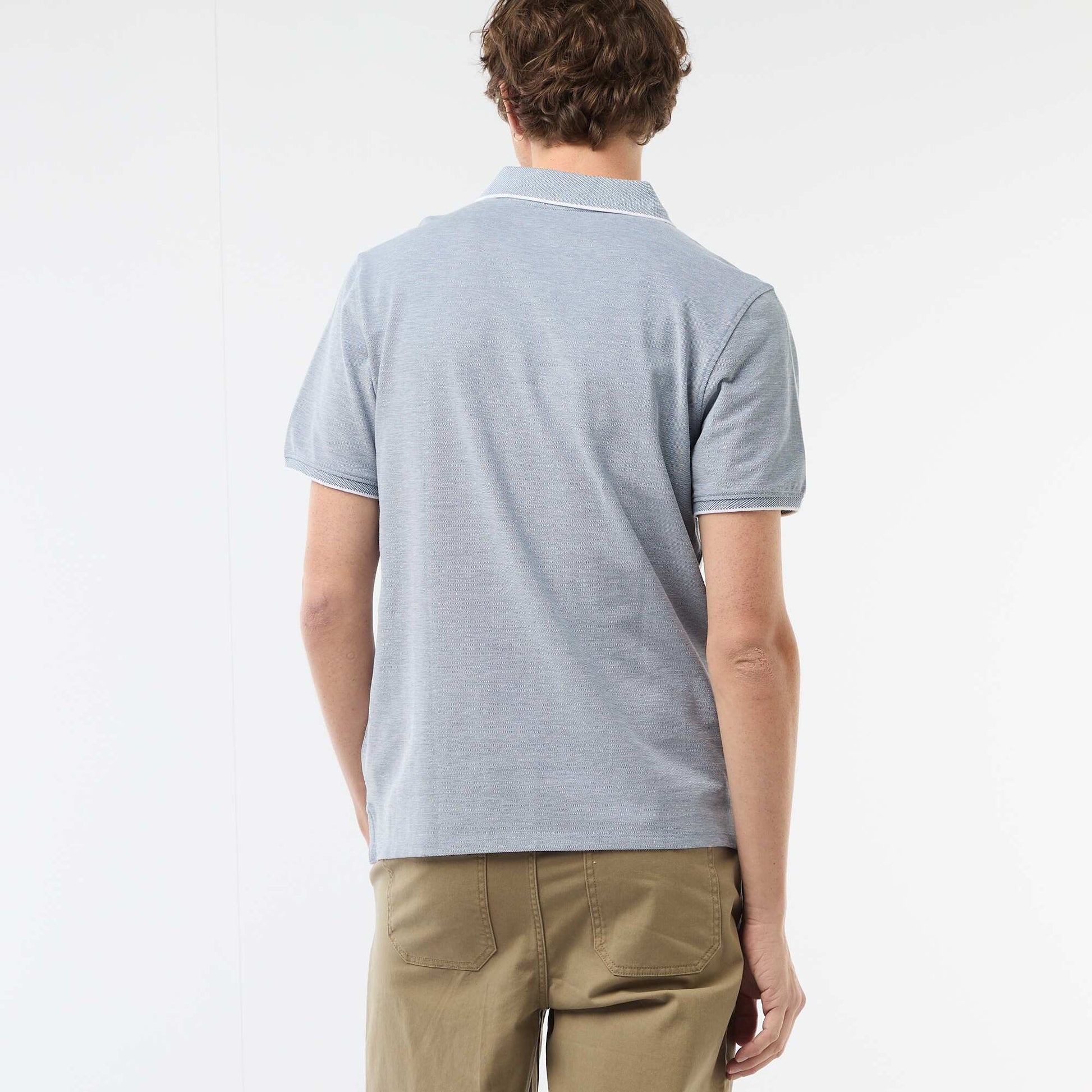 Polo avec broderie sur poitrine BLEU