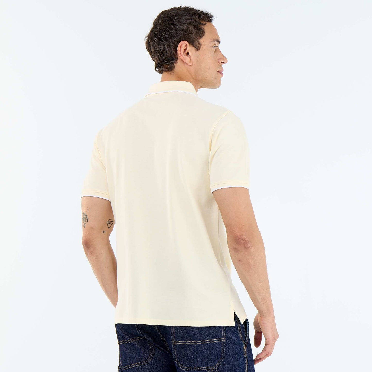 Polo avec broderie sur poitrine JAUNE