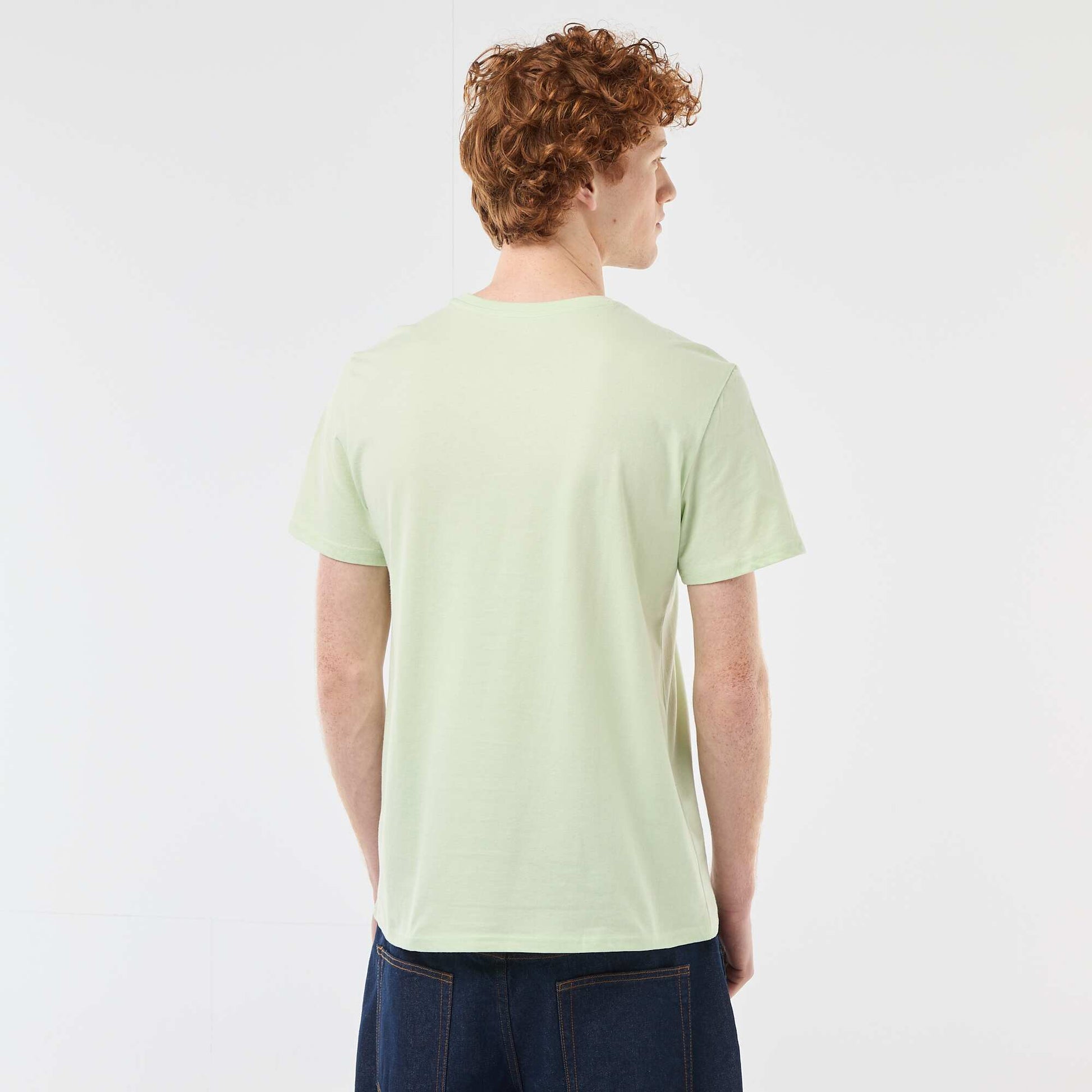 T-shirt col rond imprimé en coton VERT