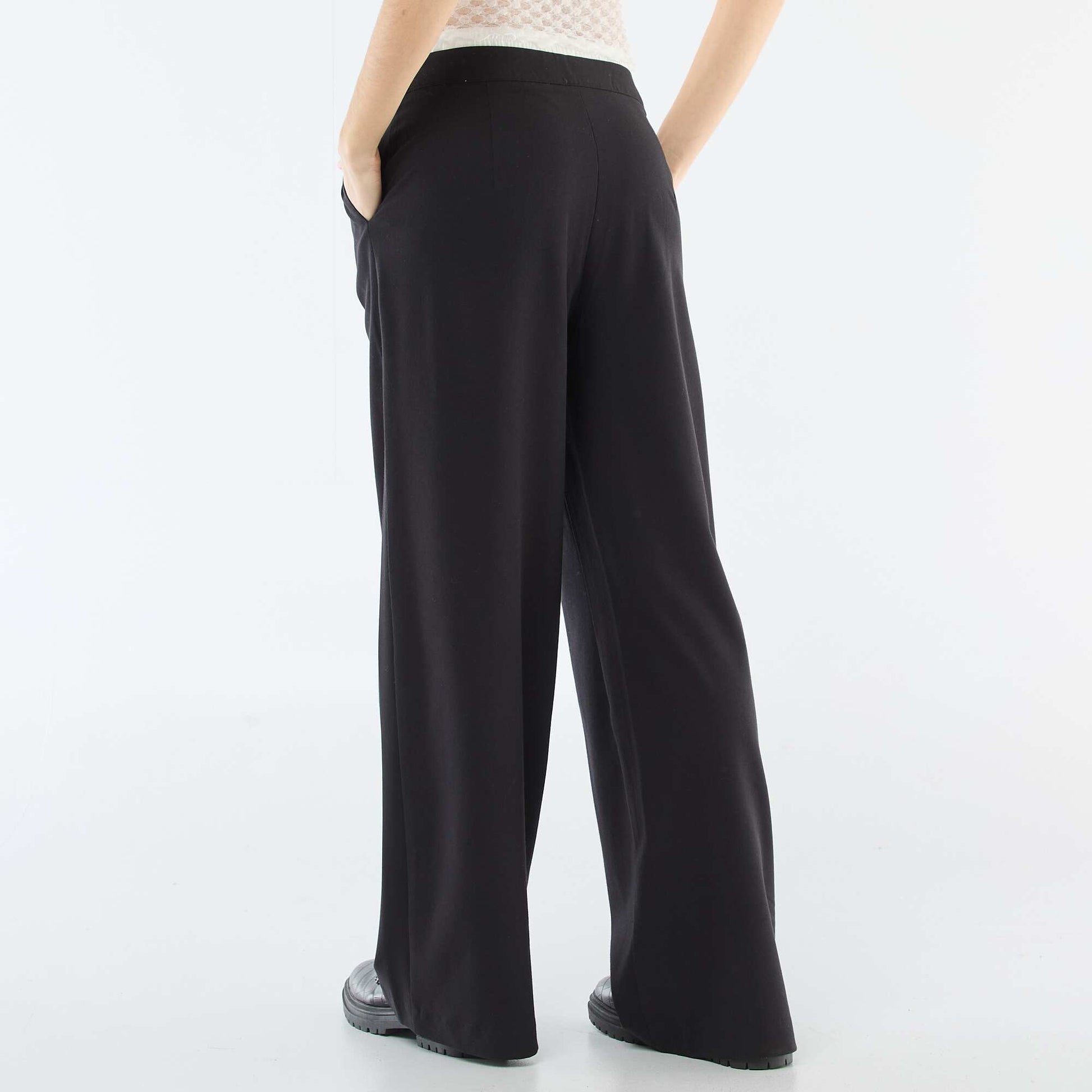 Pantalon large avec taille boxer NOIR