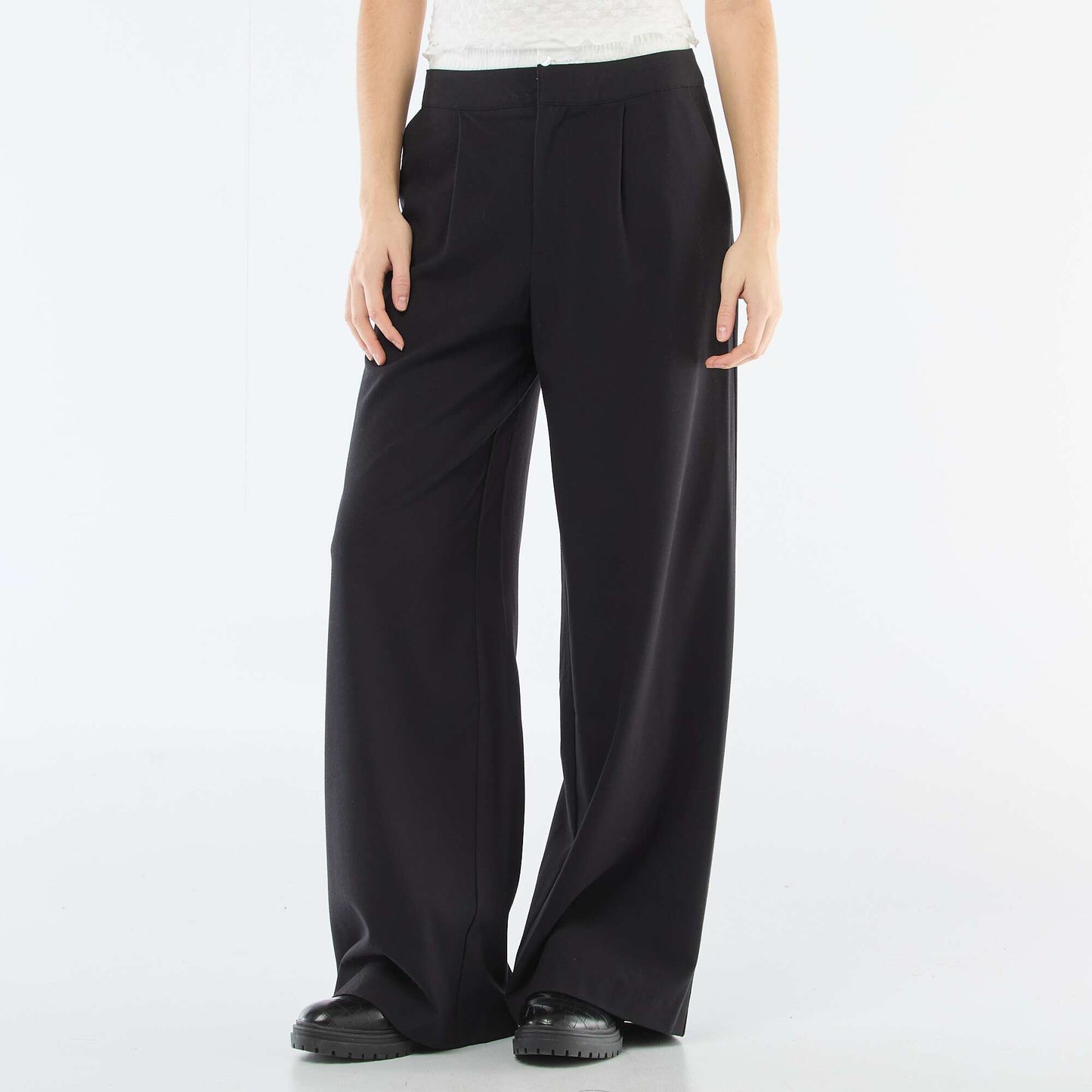 Pantalon large avec taille boxer NOIR