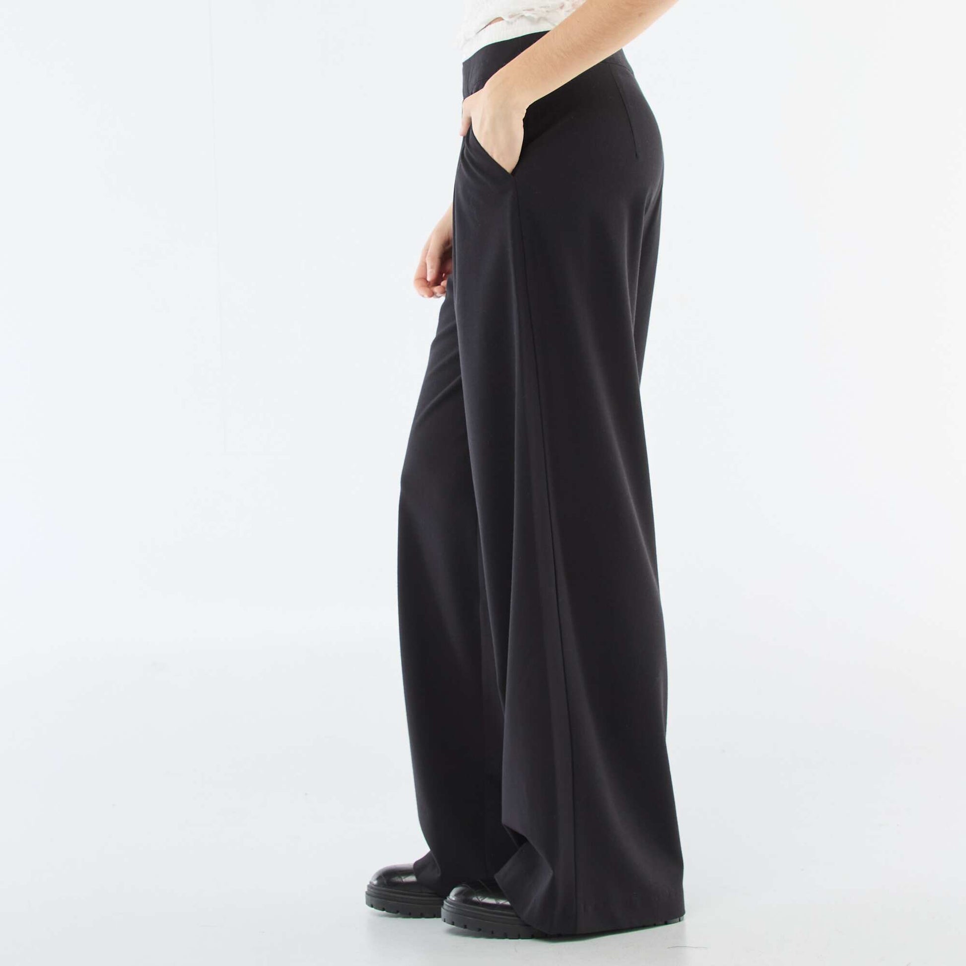 Pantalon large avec taille boxer NOIR
