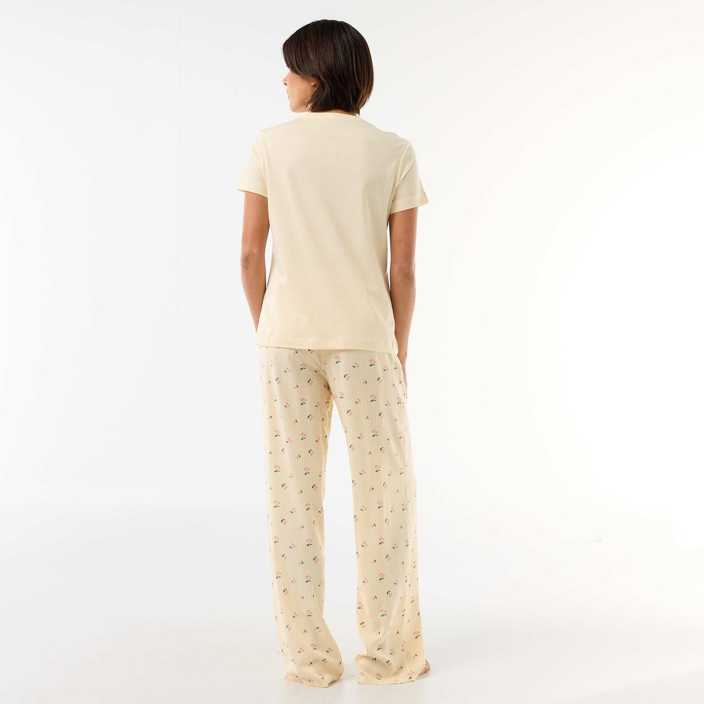 Pyjama long imprimé - 2 pièces JAUNE