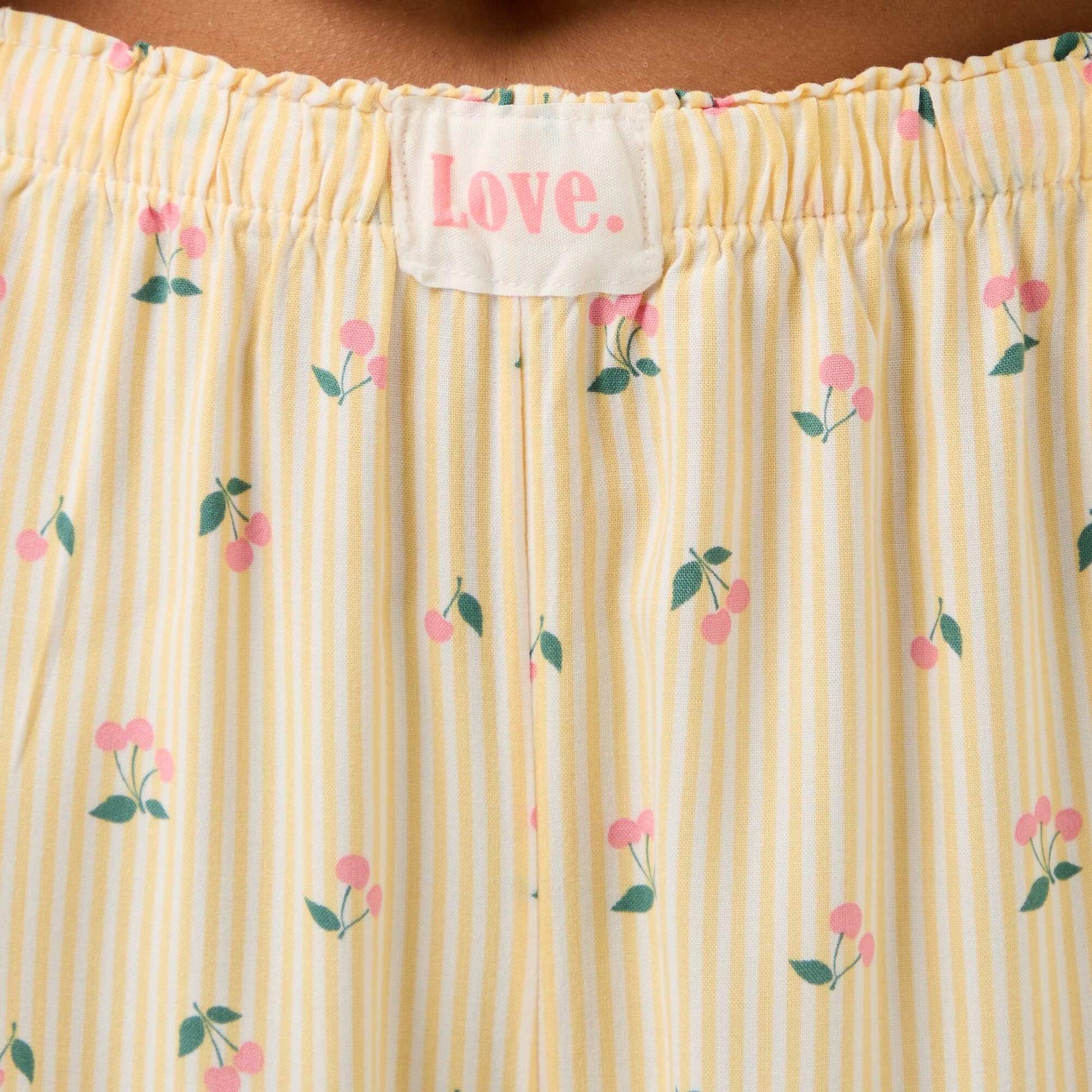 Pyjama long imprimé - 2 pièces JAUNE