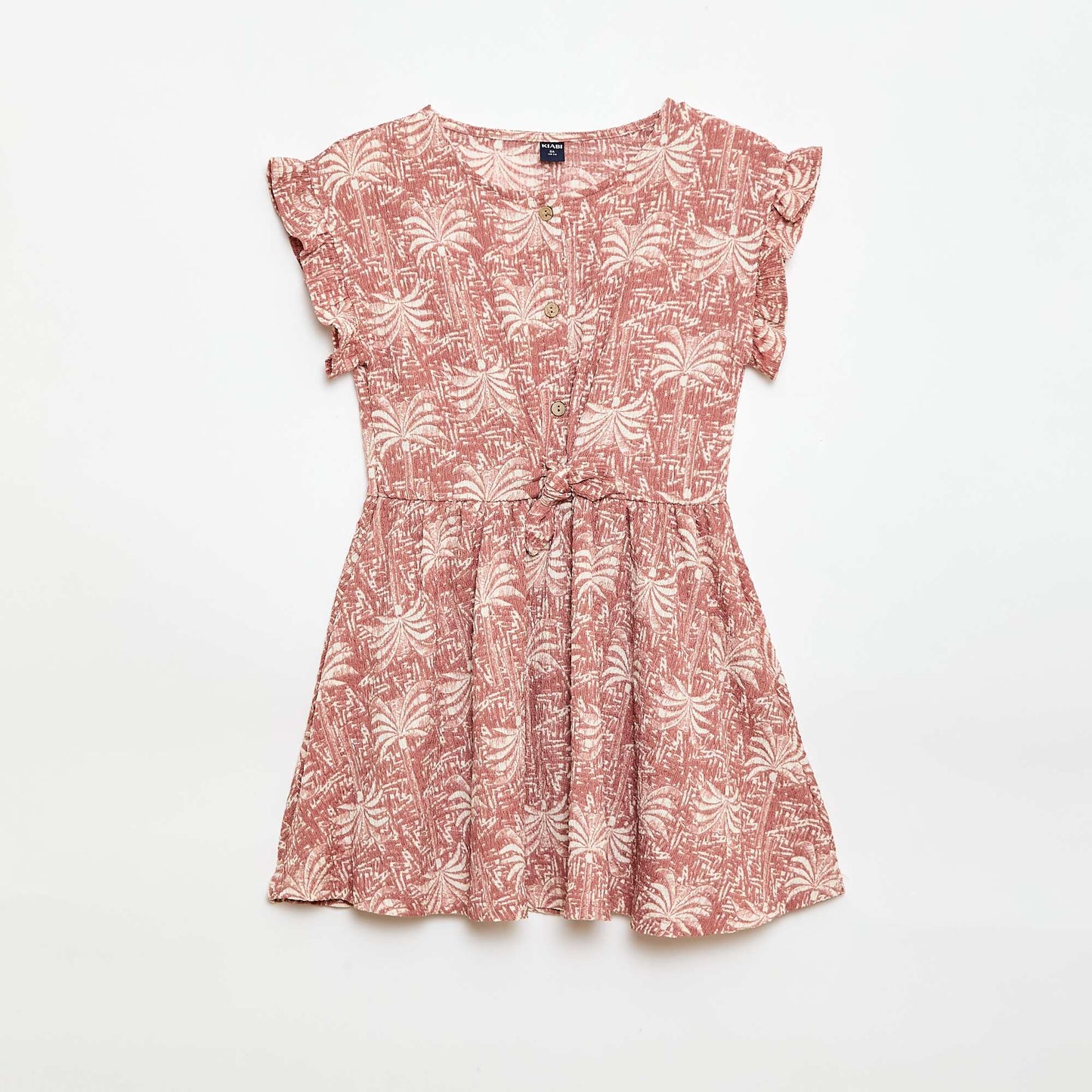 Robe en maille gaufrée boutonnée sur le devant ROSE