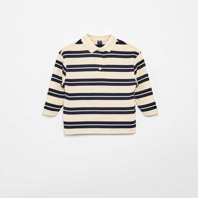 Polo oversize à rayures BLEU