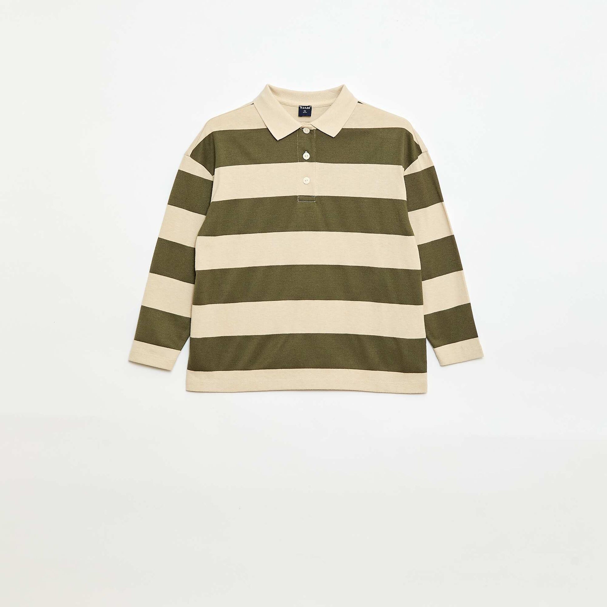 Polo oversize à rayures VERT