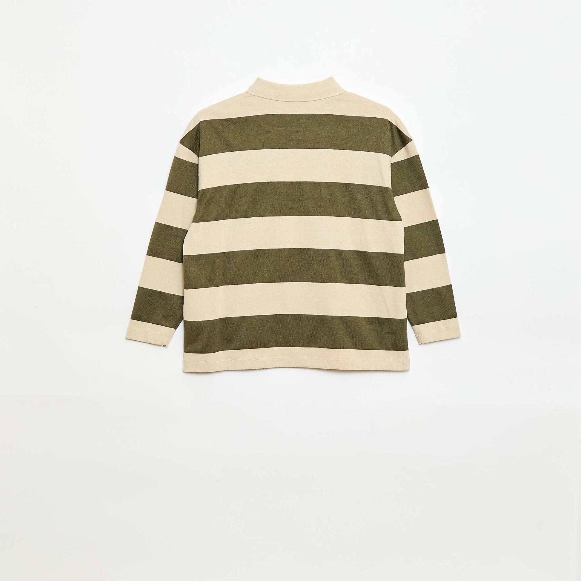 Polo oversize à rayures VERT