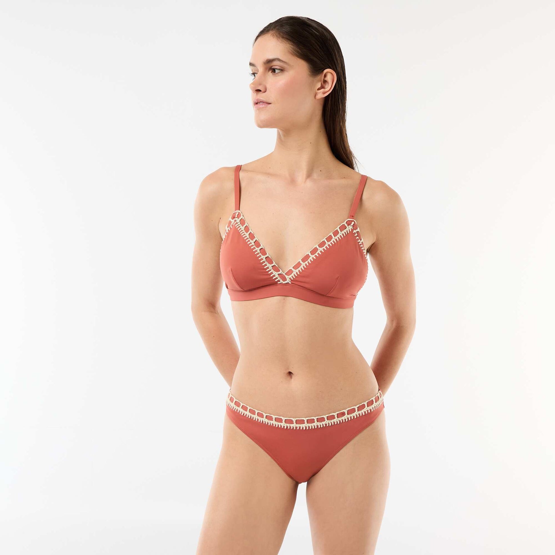 Triangle de bain avec bords macramé ORANGE