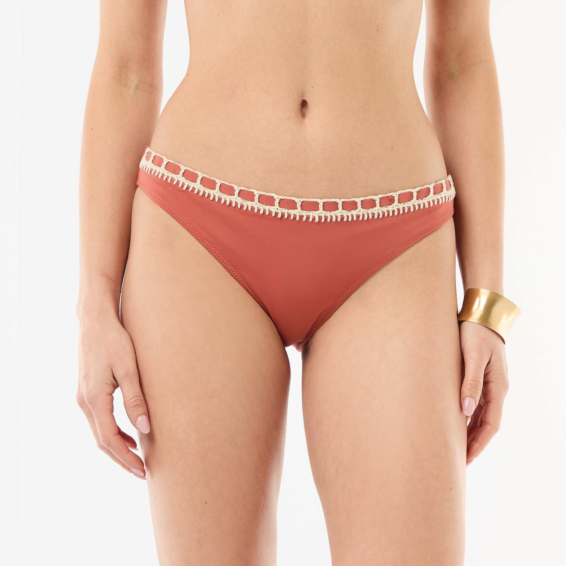 Culotte de bain avec bords macramé ORANGE