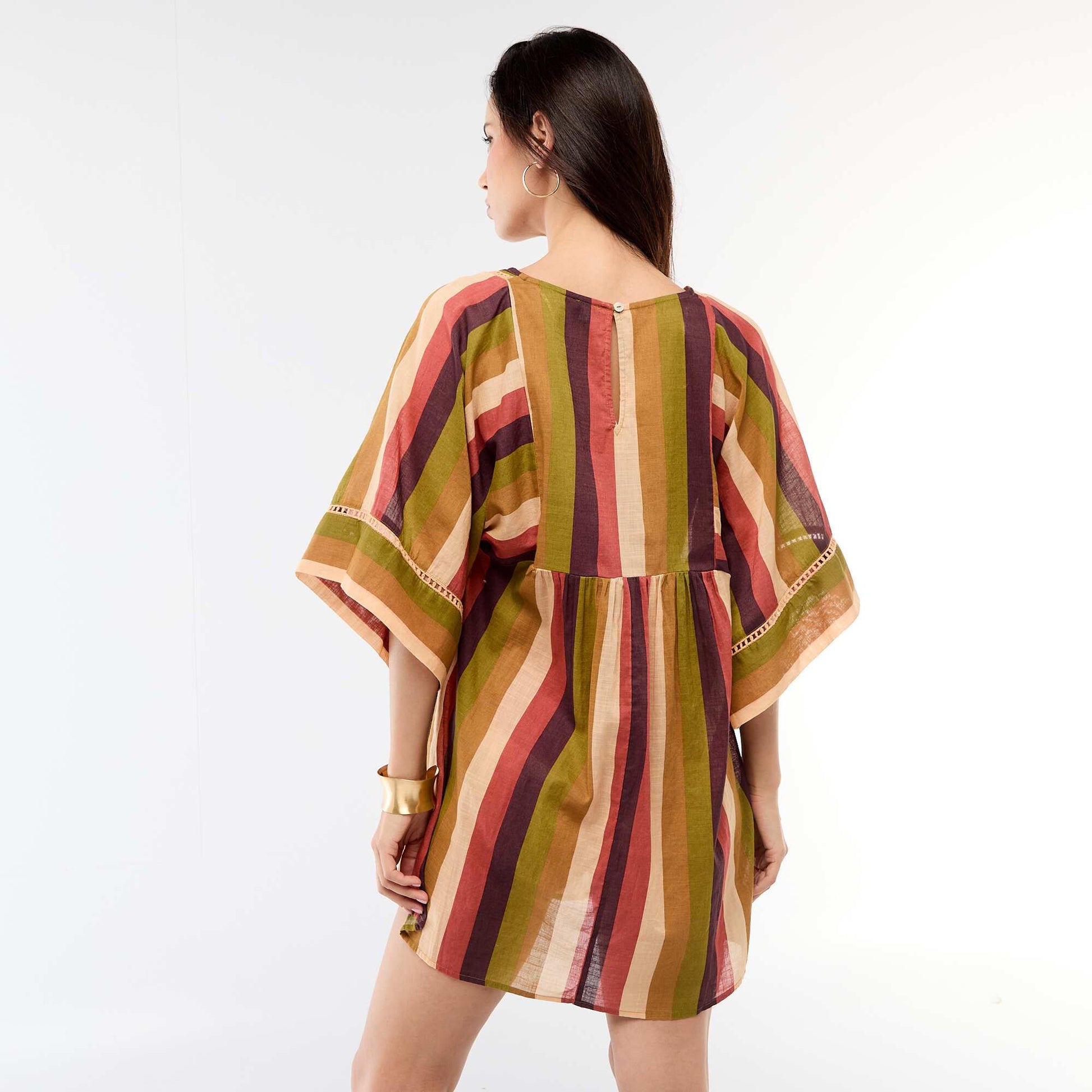 Robe de plage mi-longue MARRON