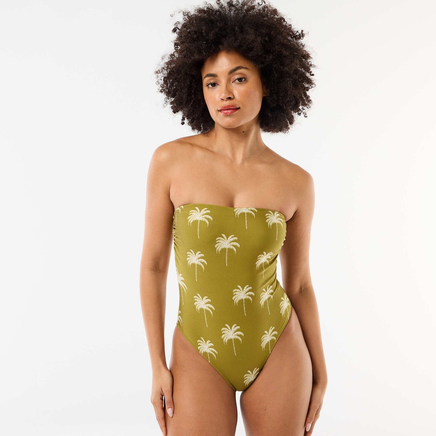 Maillot de bain 1 pièce bandeau imprimé VERT
