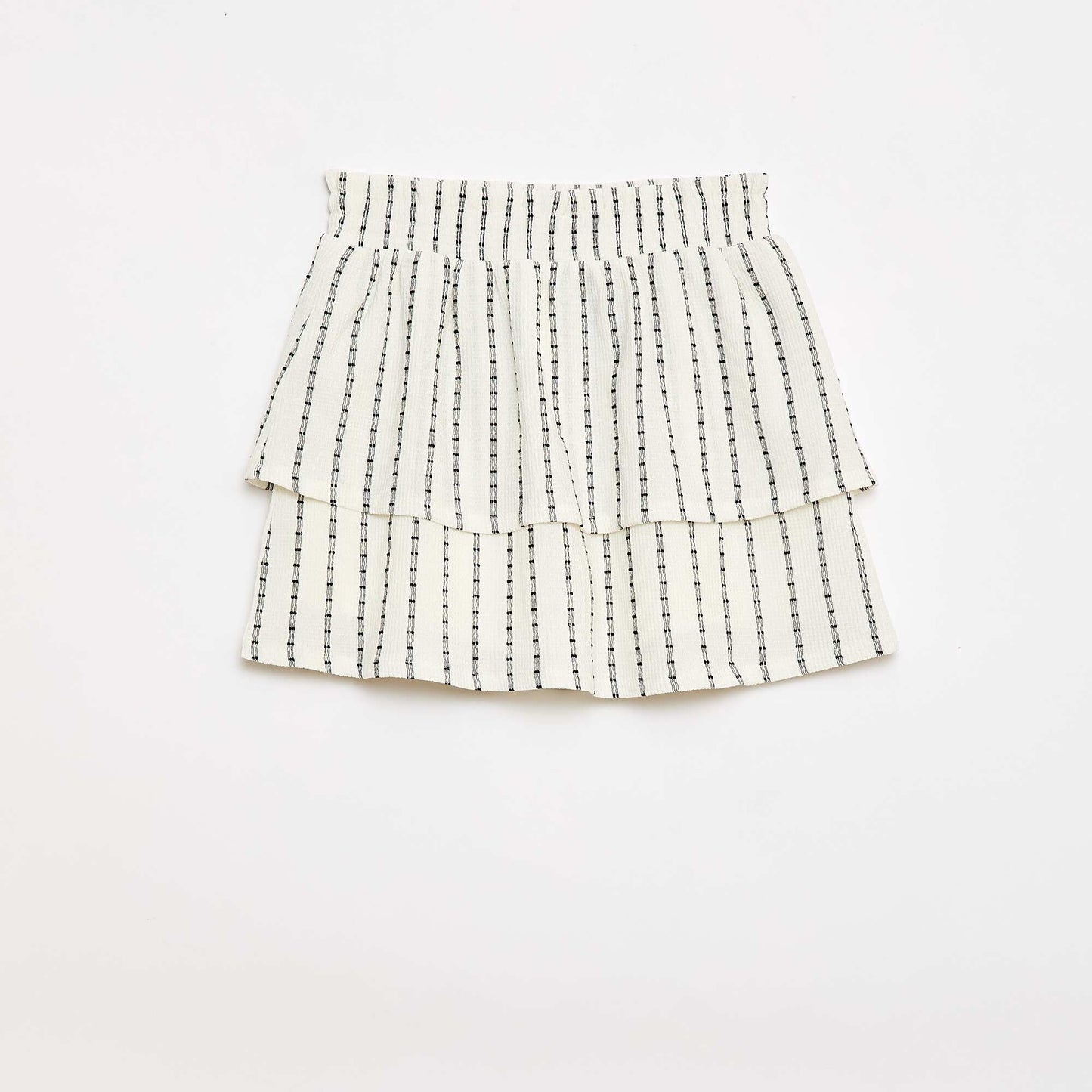 Jupe short à fines rayures verticales BLANC