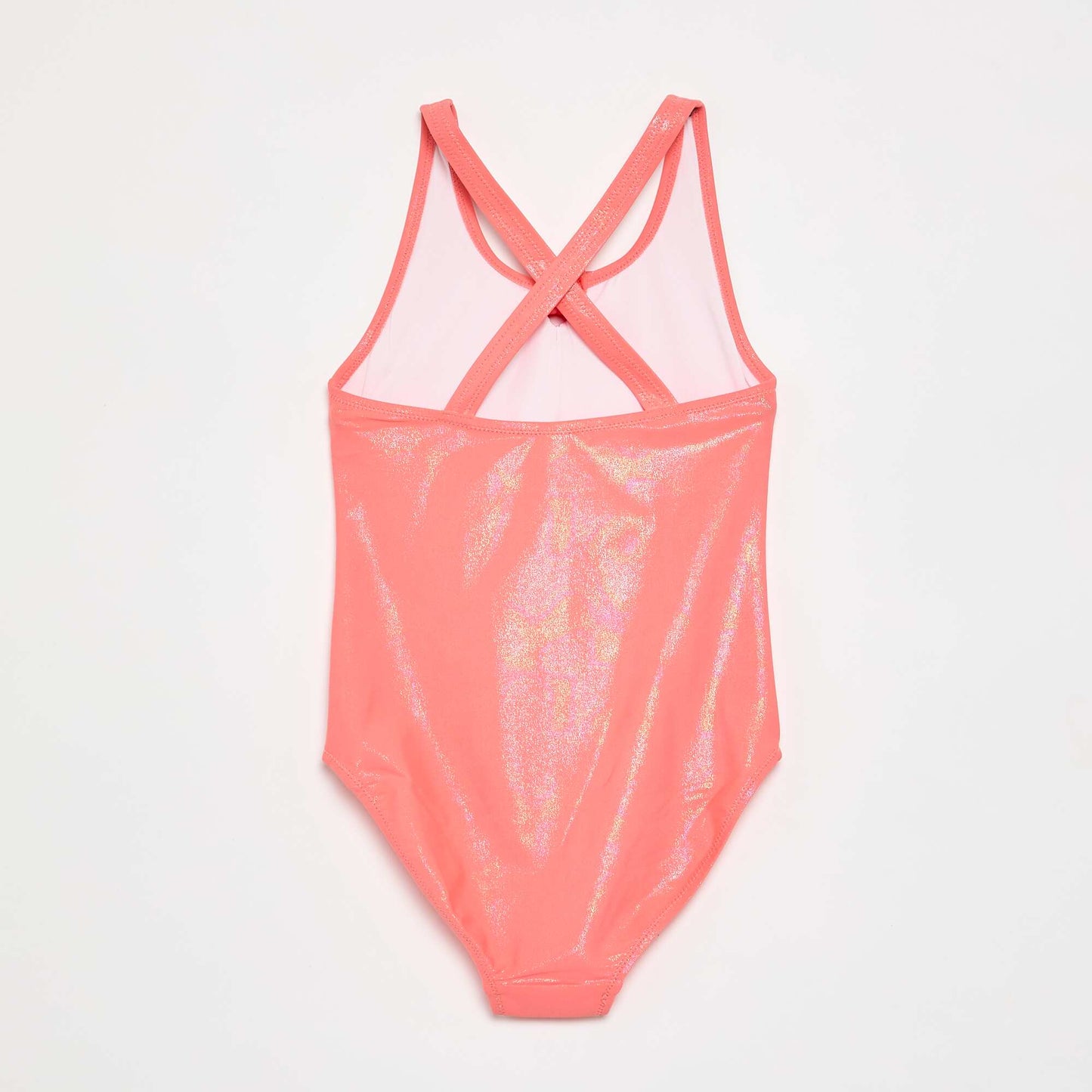 Maillot de bain 1 pièce avec matière brillante ORANGE