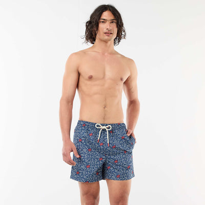 Bermuda de bain à motif BLEU